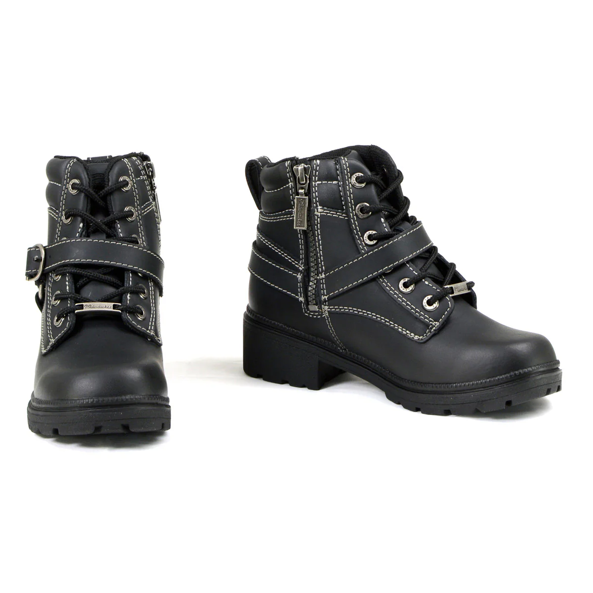 Milwaukee Motorcycle Clothing Company MB228 Paragon Leather Women's Black Motorcycle Boots - Image 11