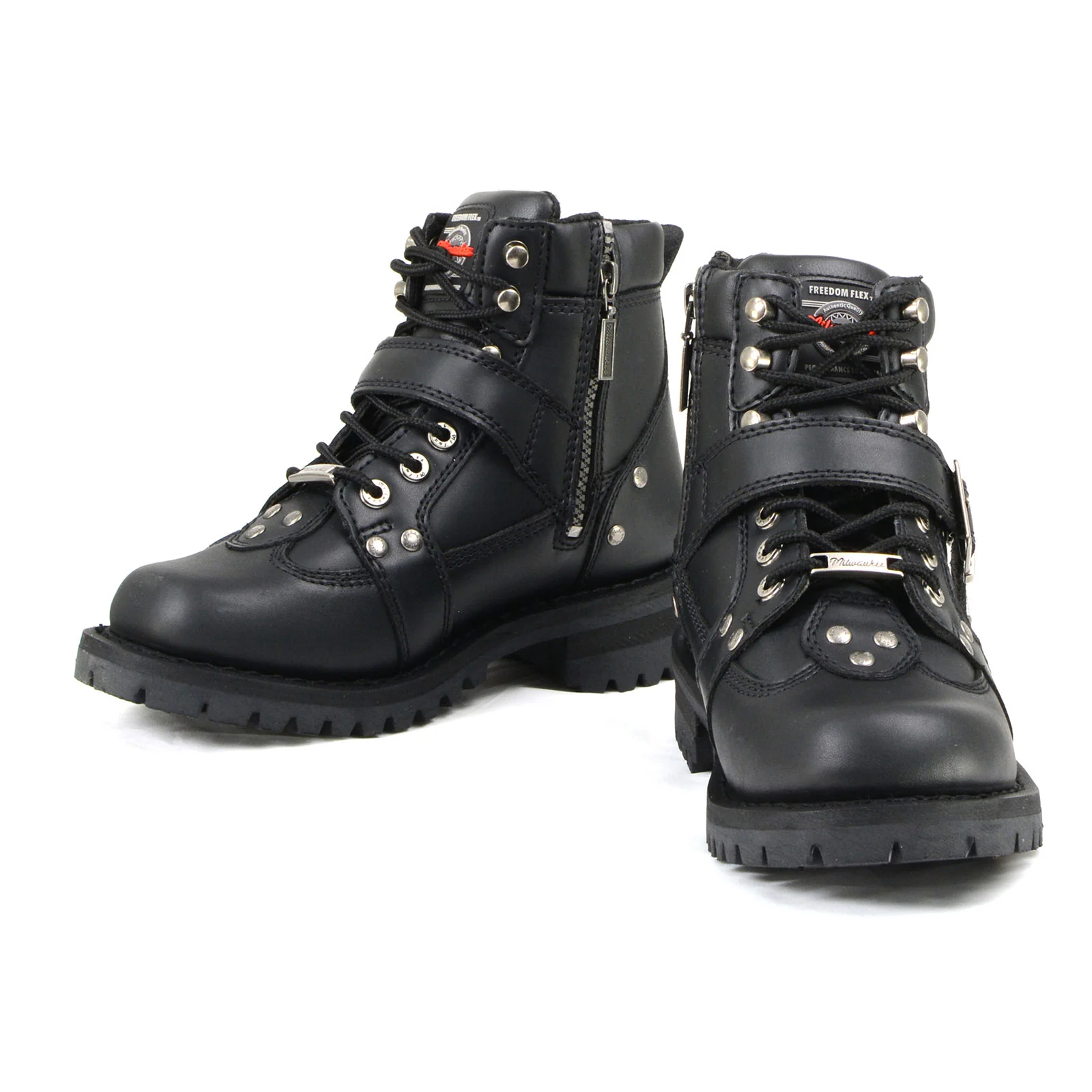 Milwaukee Motorcycle Clothing Company MB233 Road Captain Leather Women's Black Motorcycle Boots - Image 11