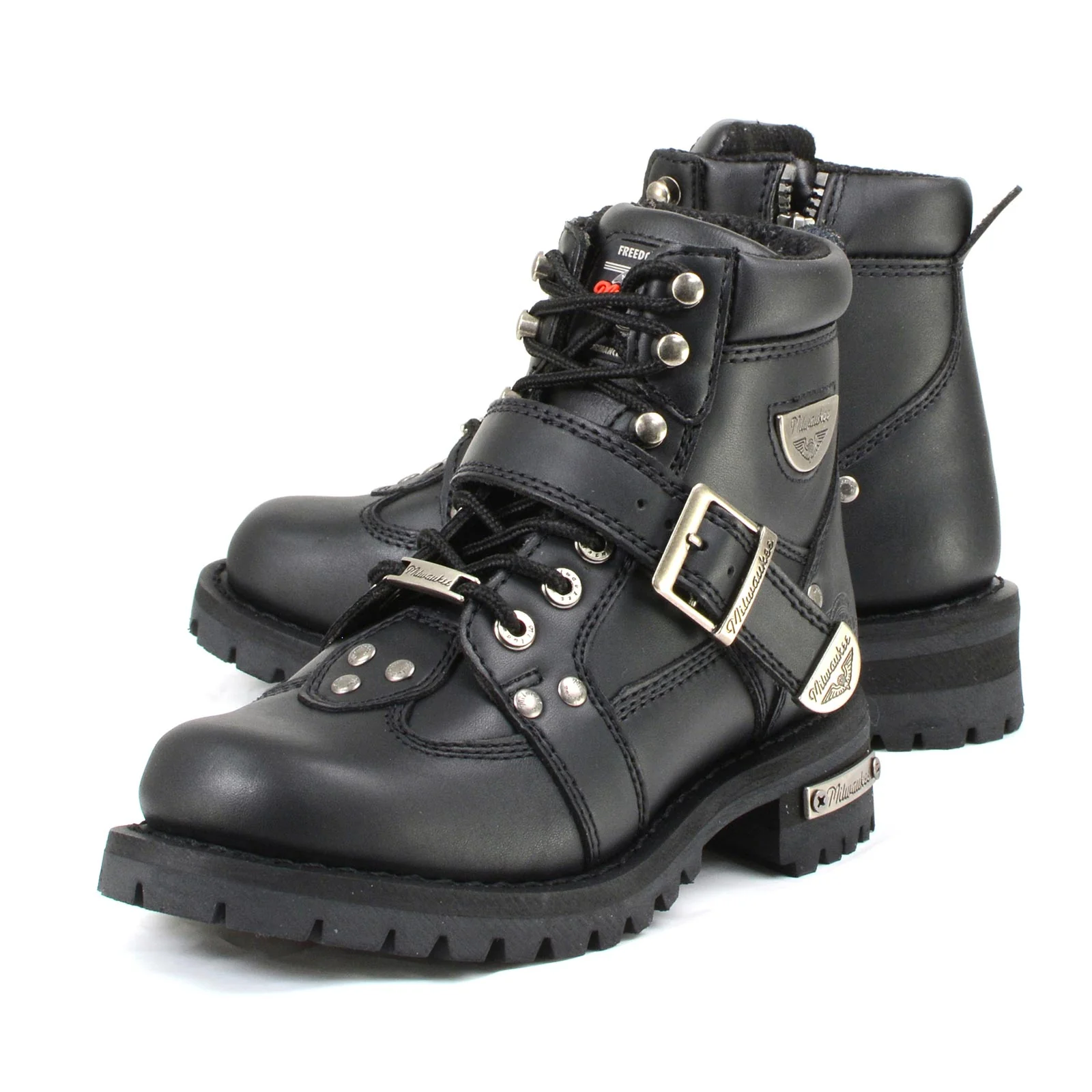 Milwaukee Motorcycle Clothing Company MB233 Road Captain Leather Women's Black Motorcycle Boots - Image 3