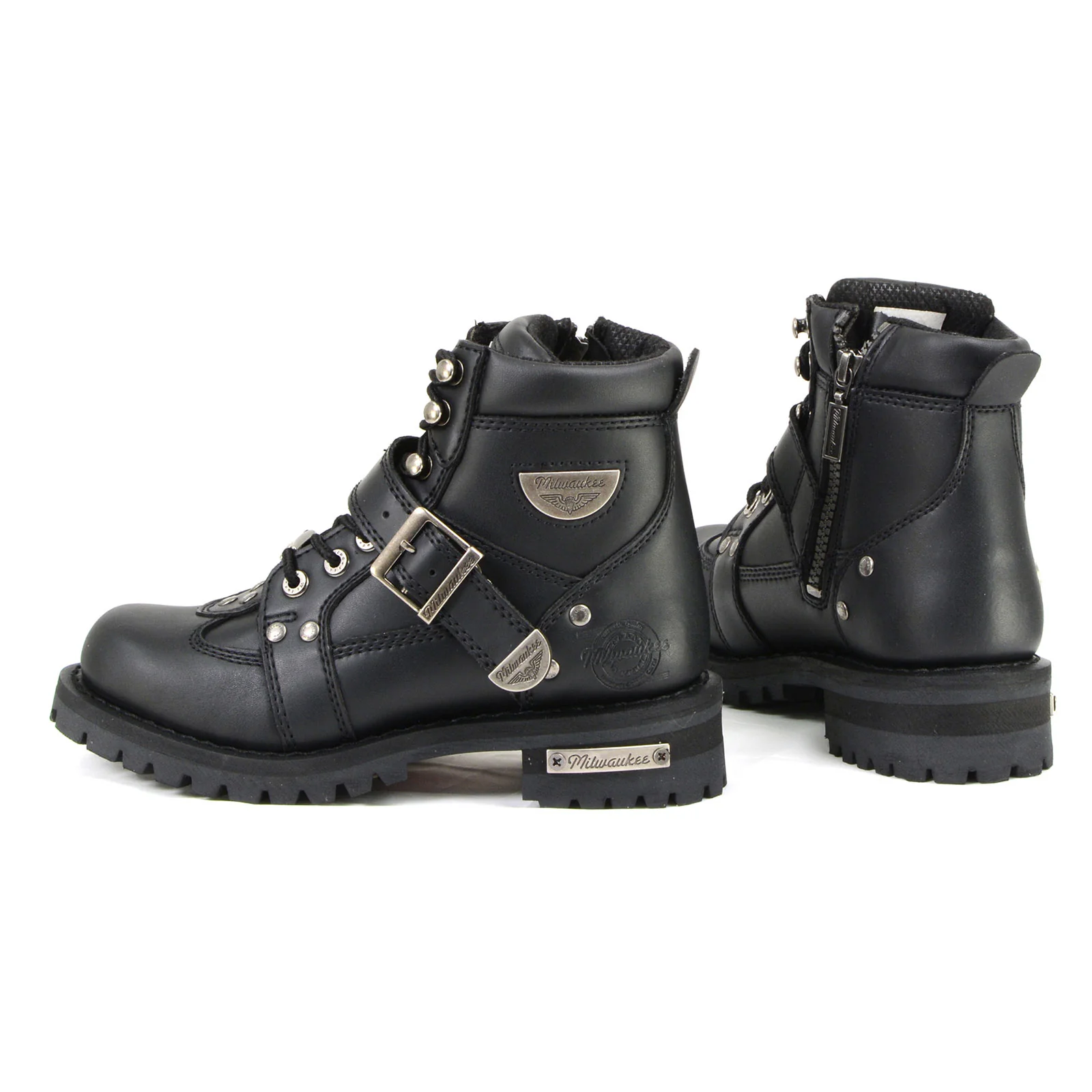 Milwaukee Motorcycle Clothing Company MB233 Road Captain Leather Women's Black Motorcycle Boots - Image 4