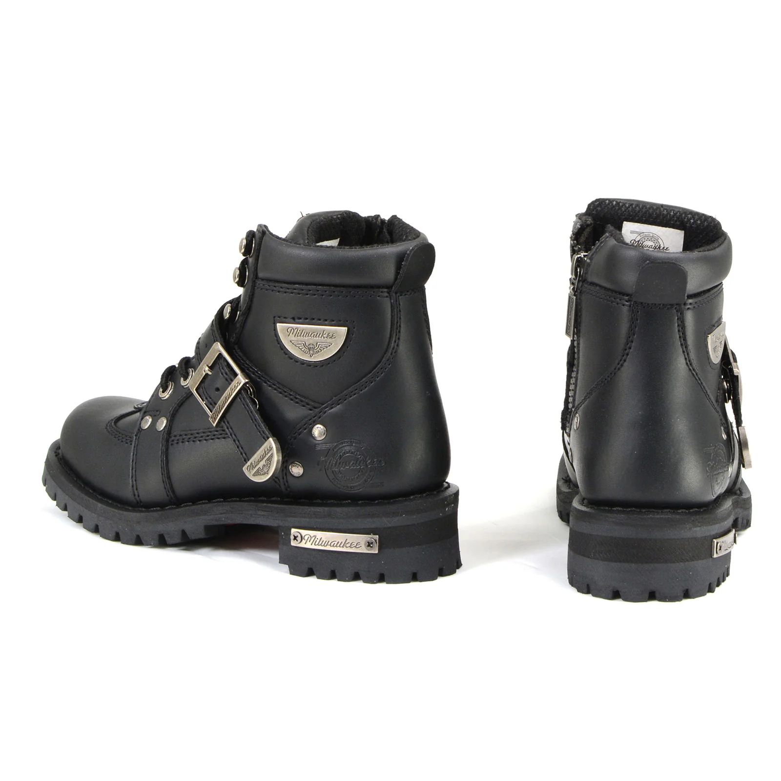 Milwaukee Motorcycle Clothing Company MB233 Road Captain Leather Women's Black Motorcycle Boots - Image 5