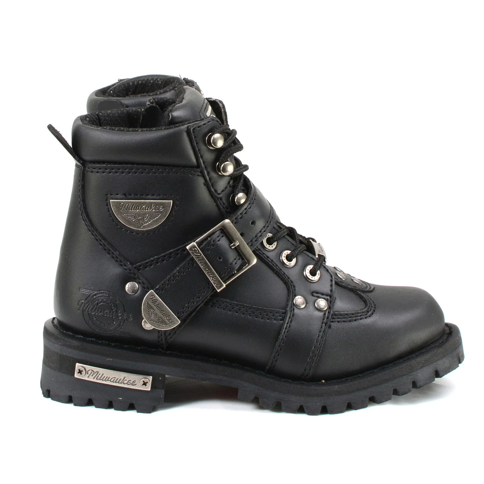 Milwaukee Motorcycle Clothing Company MB233 Road Captain Leather Women's Black Motorcycle Boots - Image 7
