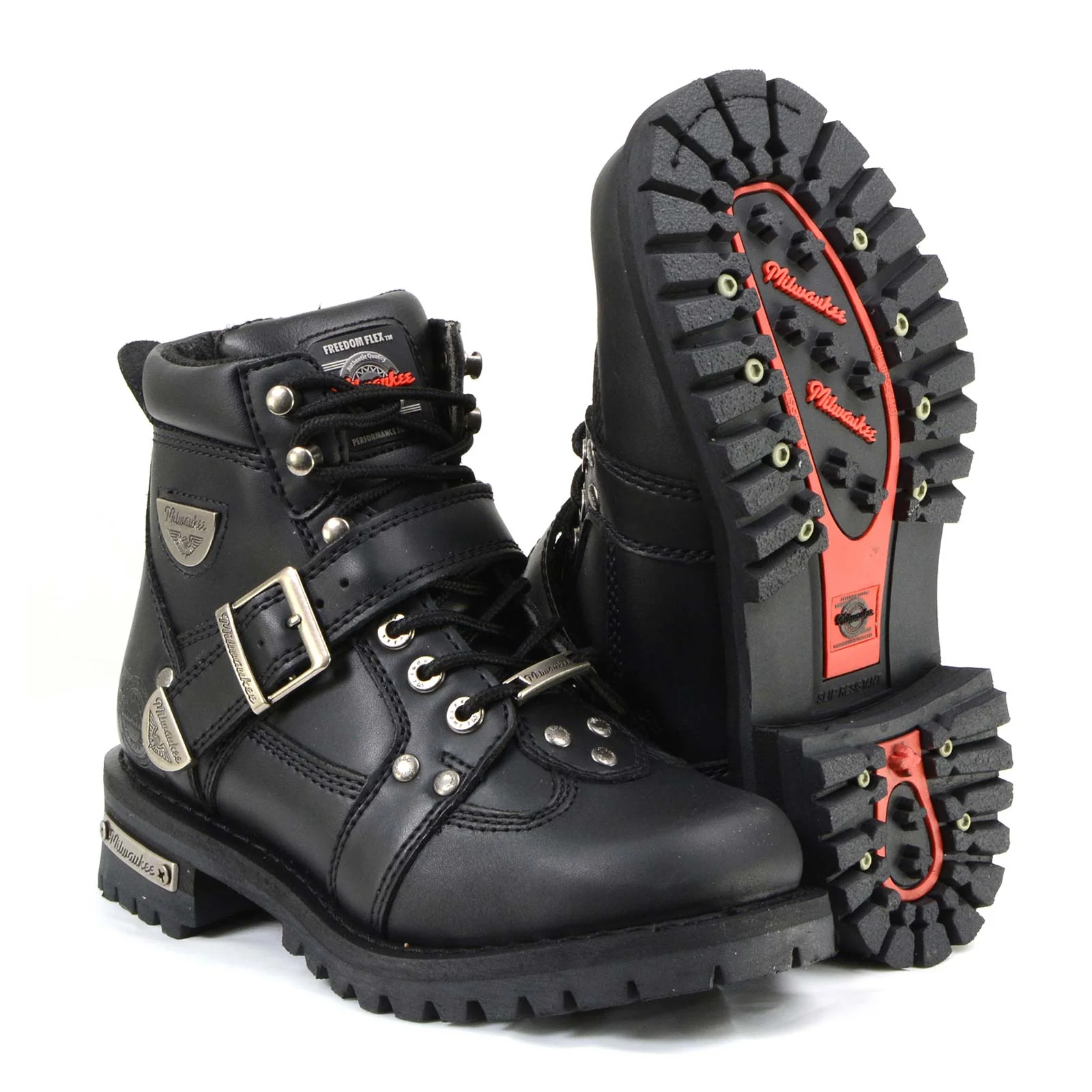 Milwaukee Motorcycle Clothing Company MB233 Road Captain Leather Women's Black Motorcycle Boots - Image 8