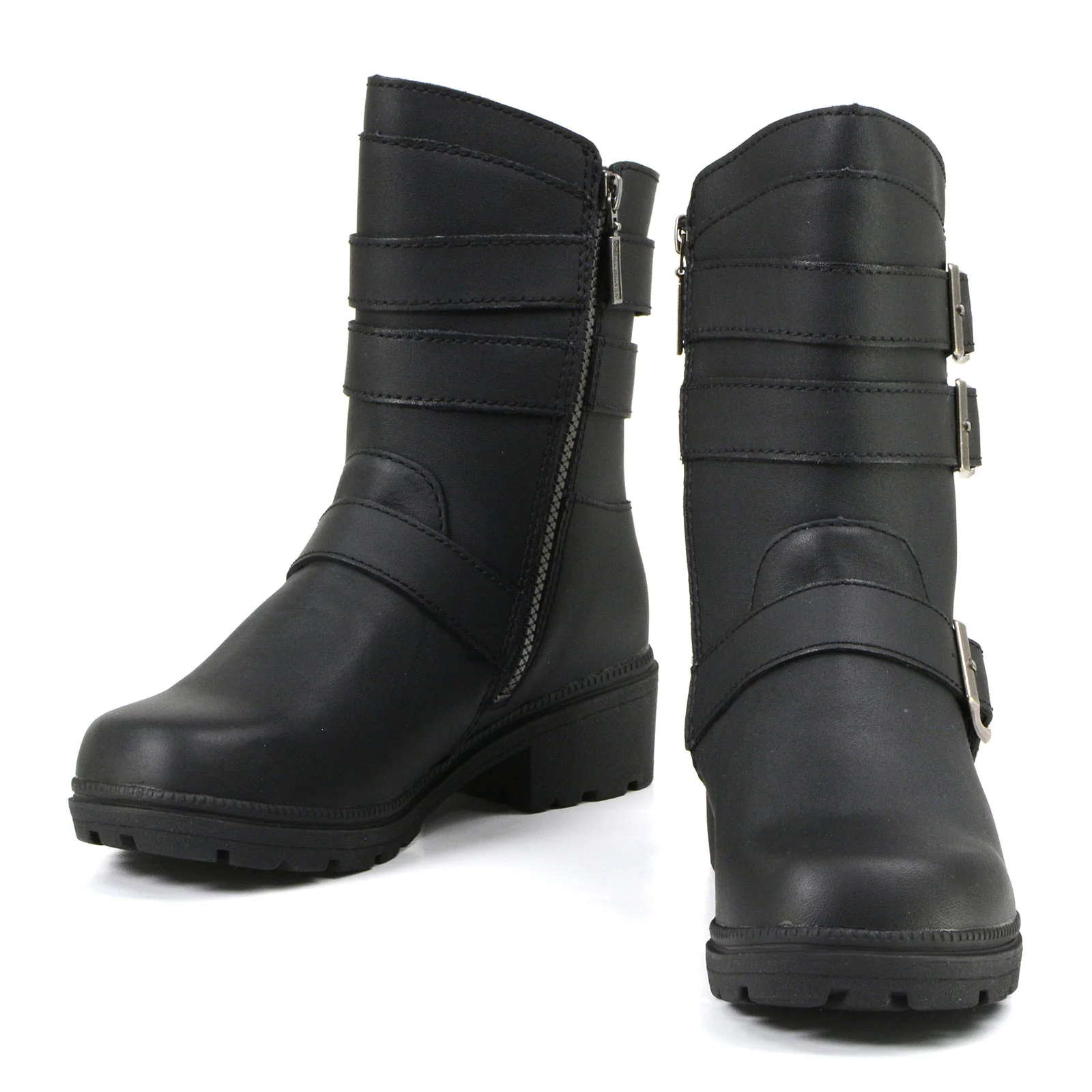 Milwaukee Motorcycle Clothing Company MB253 Cameo Leather Women's Black Motorcycle Boots - Image 11