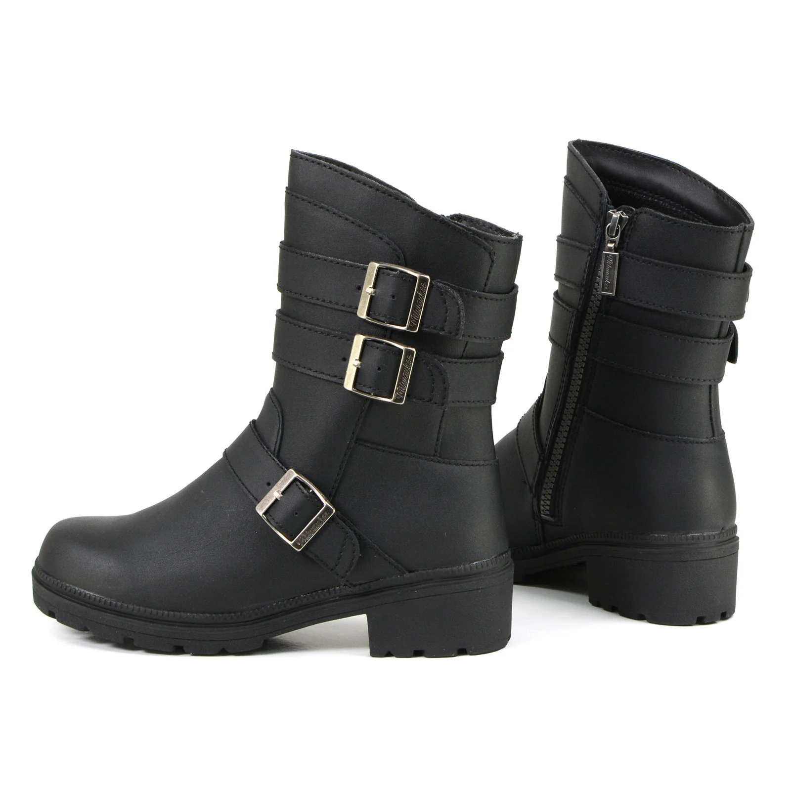Milwaukee Motorcycle Clothing Company MB253 Cameo Leather Women's Black Motorcycle Boots - Image 4