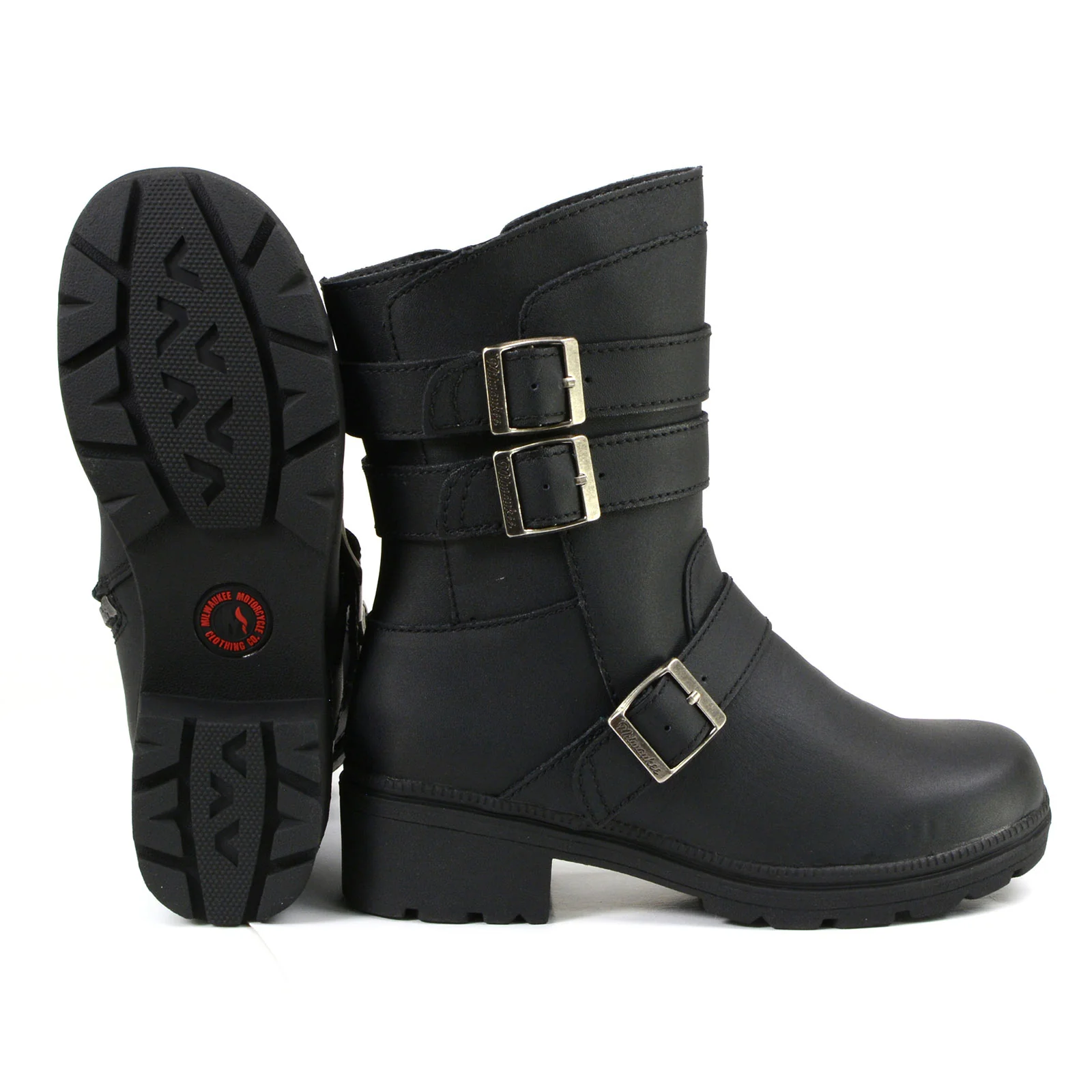 Milwaukee Motorcycle Clothing Company MB253 Cameo Leather Women's Black Motorcycle Boots - Image 9