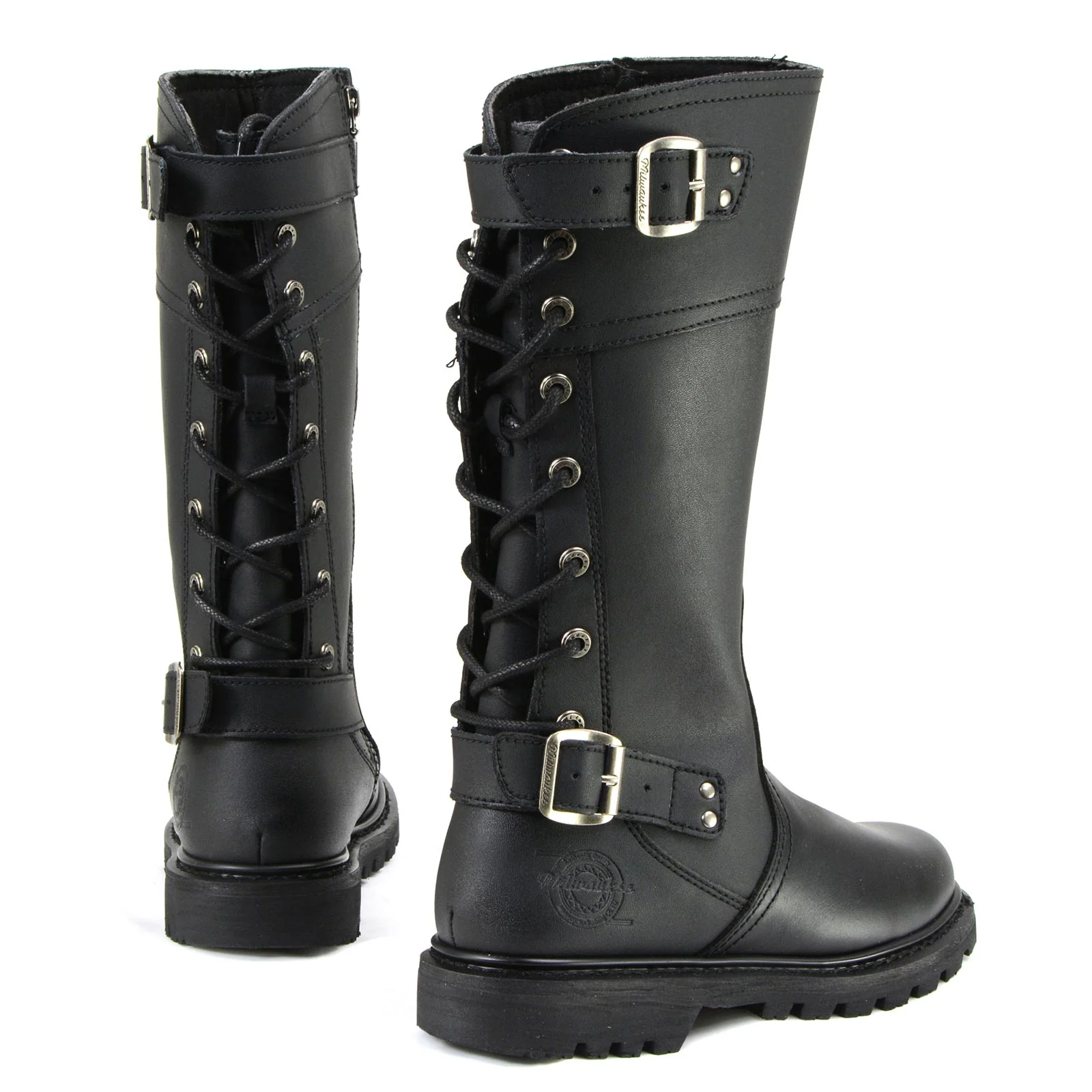 Milwaukee Motorcycle Clothing Company MB255 Dream Girl Women's 12 Inch Black Leather Motorcycle Boots - Image 6