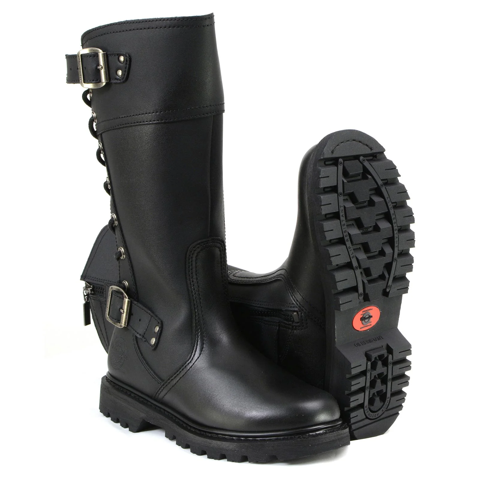 Milwaukee Motorcycle Clothing Company MB255 Dream Girl Women's 12 Inch Black Leather Motorcycle Boots - Image 8