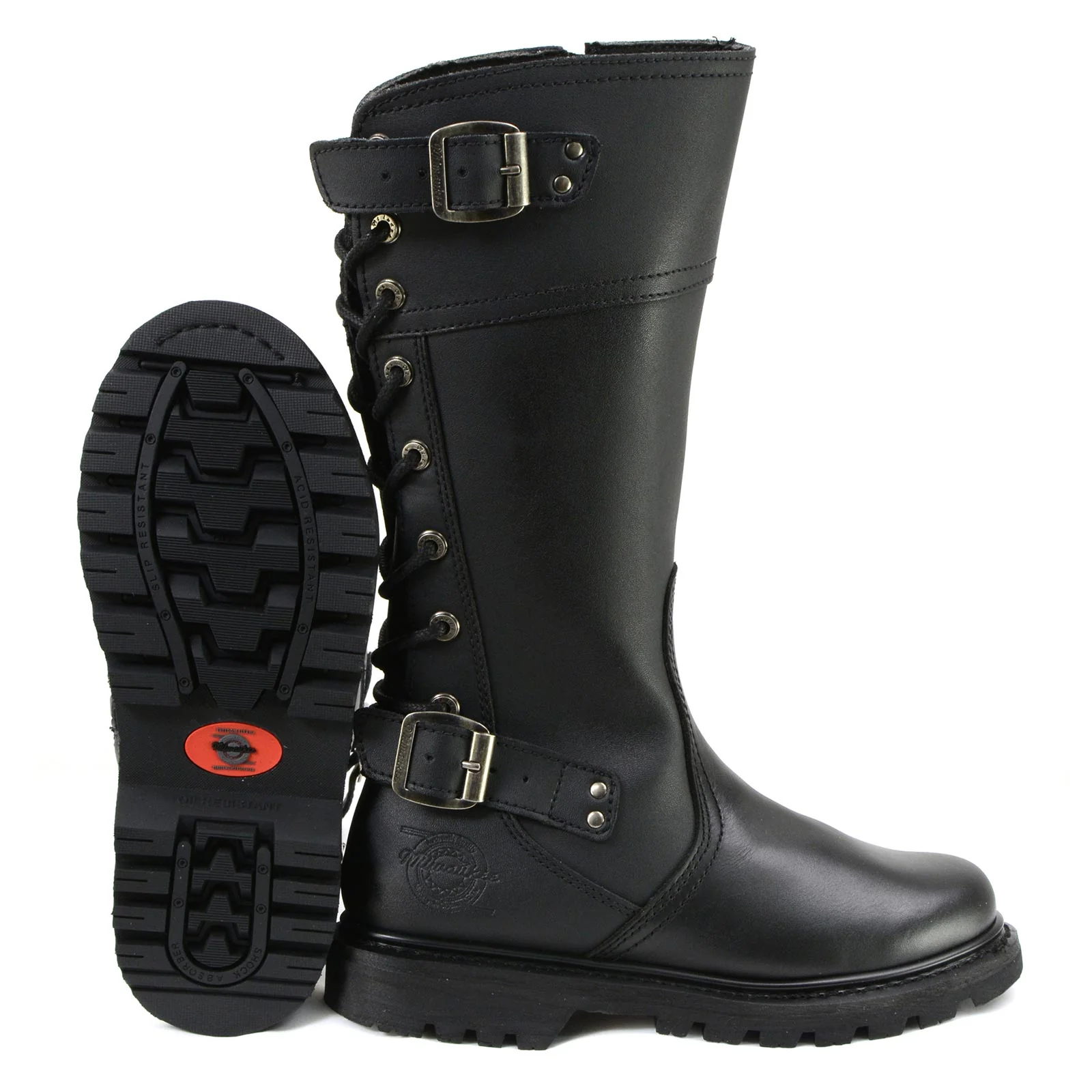 Milwaukee Motorcycle Clothing Company MB255 Dream Girl Women's 12 Inch Black Leather Motorcycle Boots - Image 9