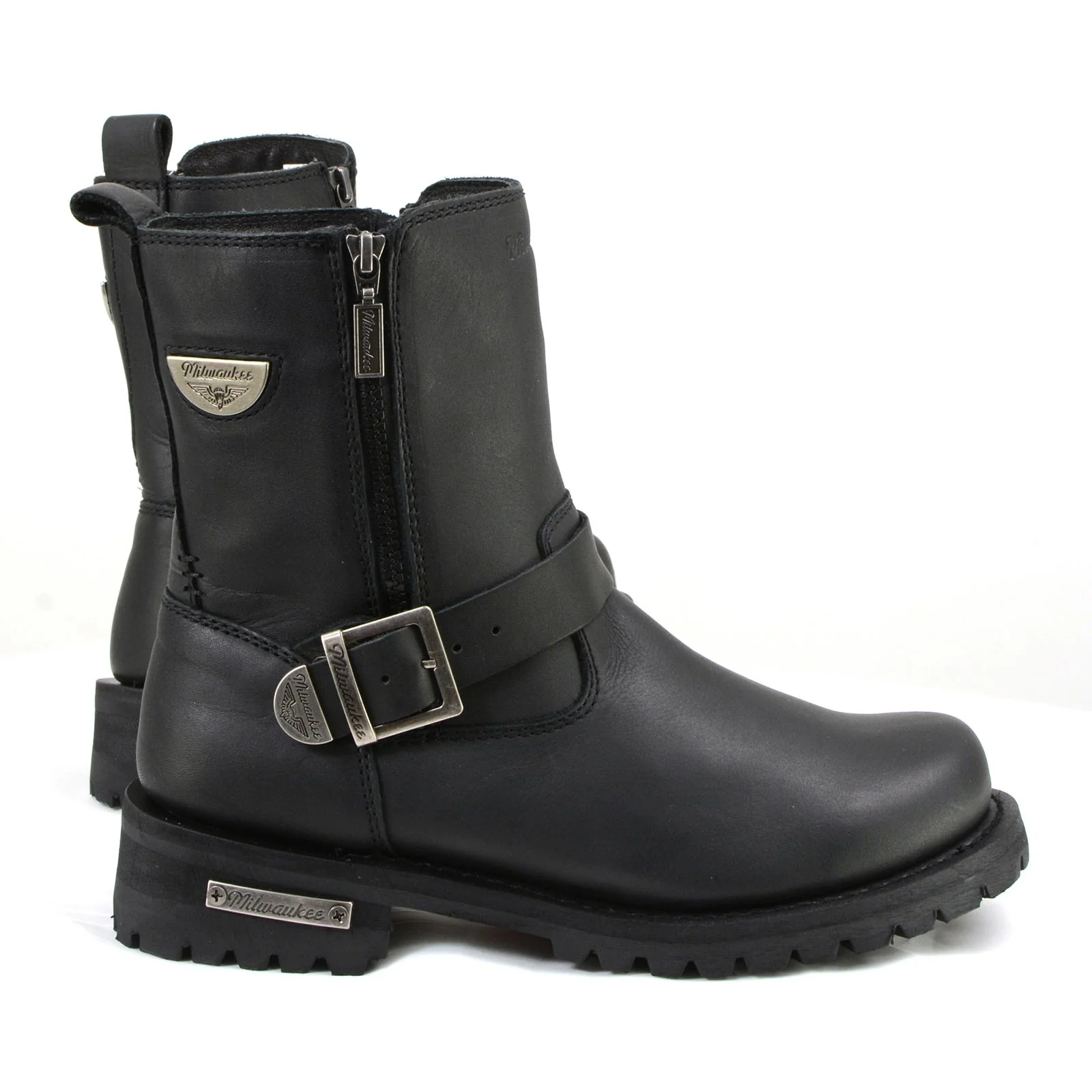 Milwaukee Motorcycle Clothing Company MB407 Men's Black Afterburner Motorcycle Leather Boots - Image 7