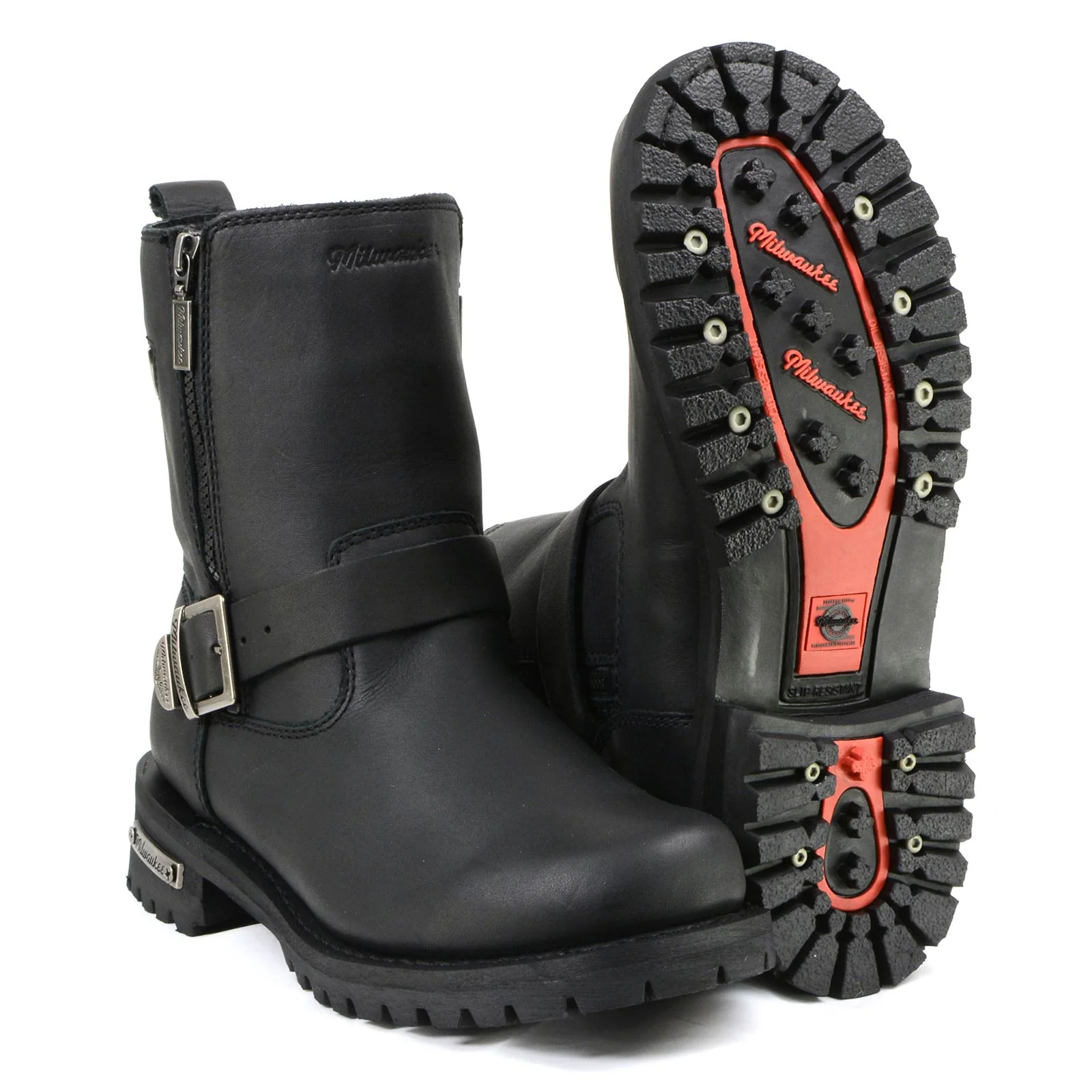 Milwaukee Motorcycle Clothing Company MB407 Men's Black Afterburner Motorcycle Leather Boots - Image 8