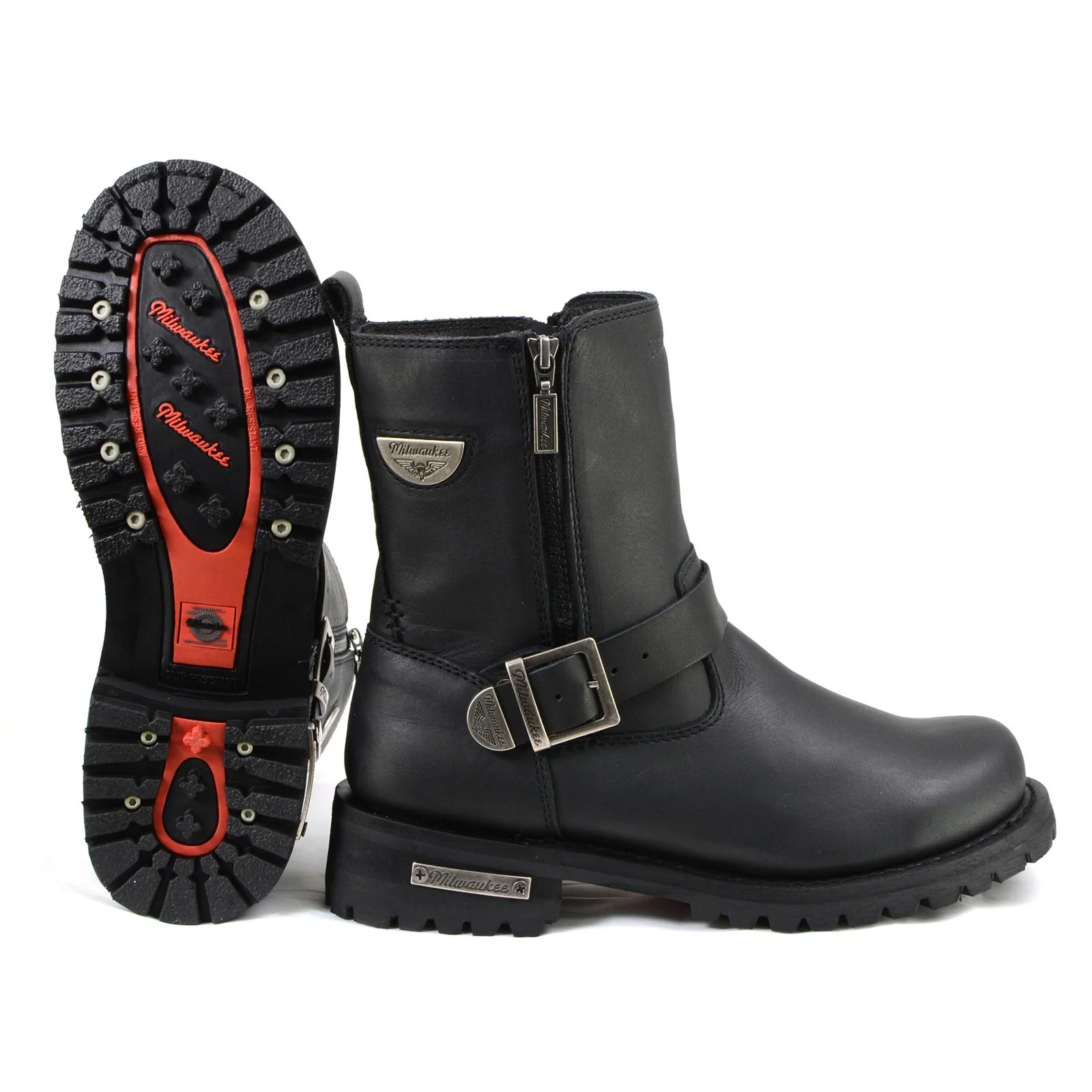 Milwaukee Motorcycle Clothing Company MB407 Men's Black Afterburner Motorcycle Leather Boots - Image 9