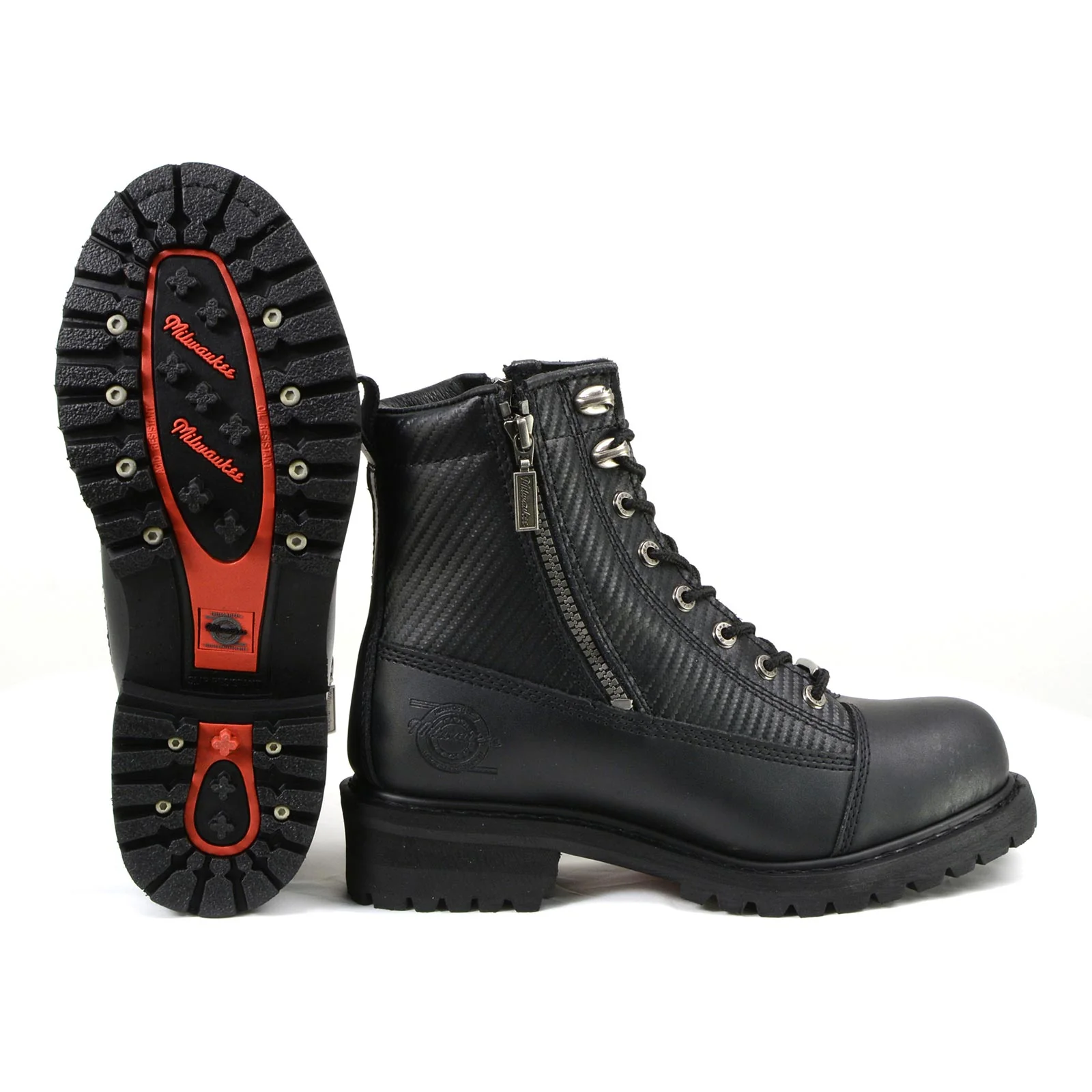 Milwaukee Motorcycle Clothing Company MB408 Men's Black Accelerator Motorcycle Leather Boots - Image 9