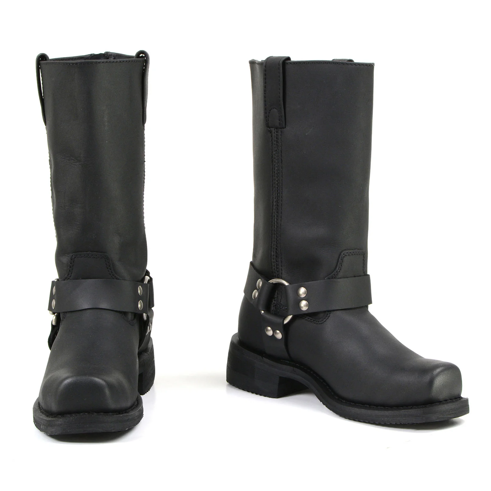Milwaukee Motorcycle Clothing Company MB410 Men's Black Classic Harness Motorcycle Leather Boots - Image 10