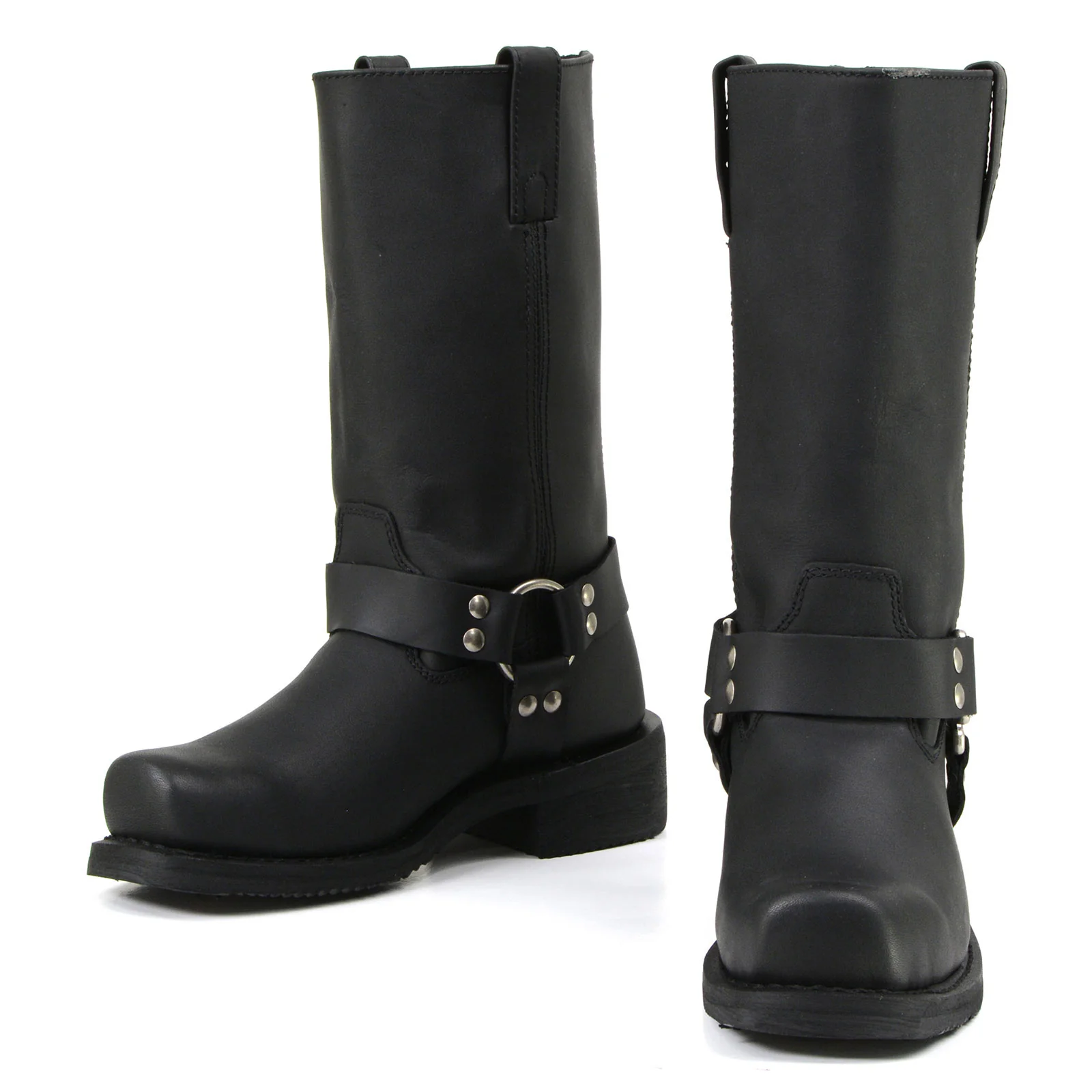 Milwaukee Motorcycle Clothing Company MB410 Men's Black Classic Harness Motorcycle Leather Boots - Image 11