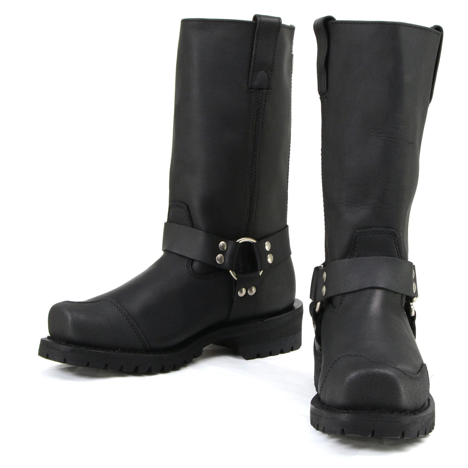 Milwaukee Motorcycle Clothing Company MB411 Men's Black Drag Harness Motorcycle Leather Boots - Image 11