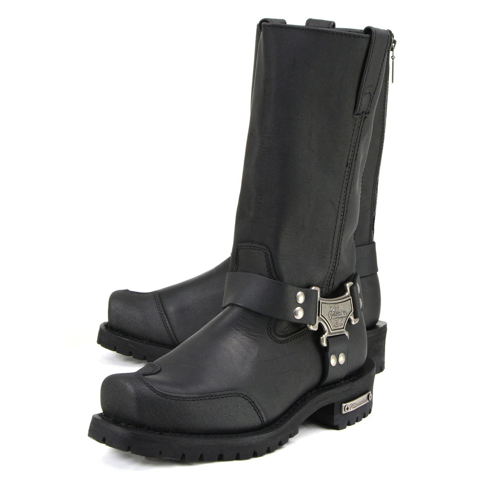 Milwaukee Motorcycle Clothing Company MB411 Men's Black Drag Harness Motorcycle Leather Boots - Image 3