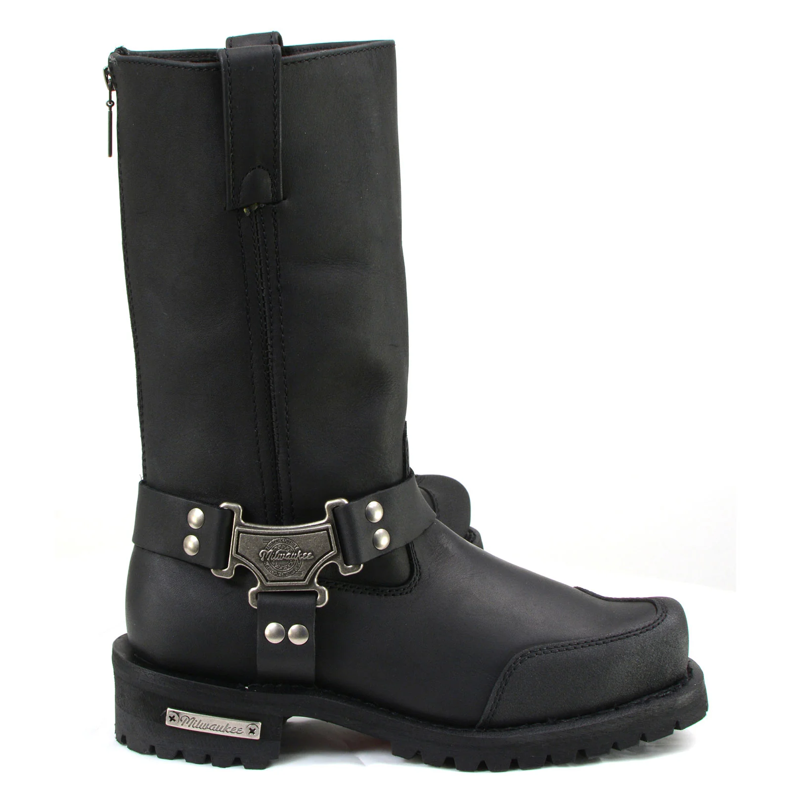 Milwaukee Motorcycle Clothing Company MB411 Men's Black Drag Harness Motorcycle Leather Boots - Image 7