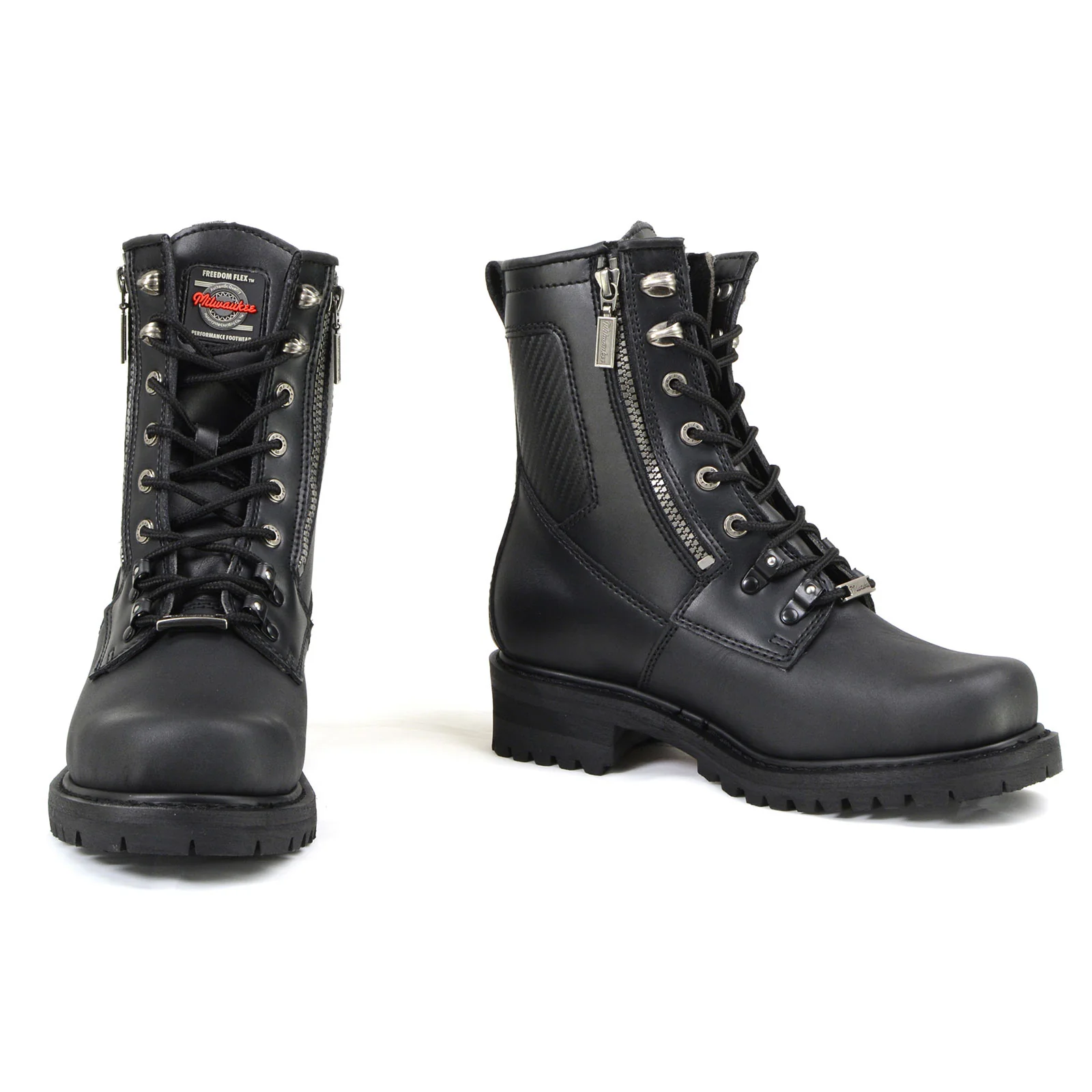 Milwaukee Motorcycle Clothing Company MB416 Men's Black Trooper Motorcycle Leather Boots - Image 10