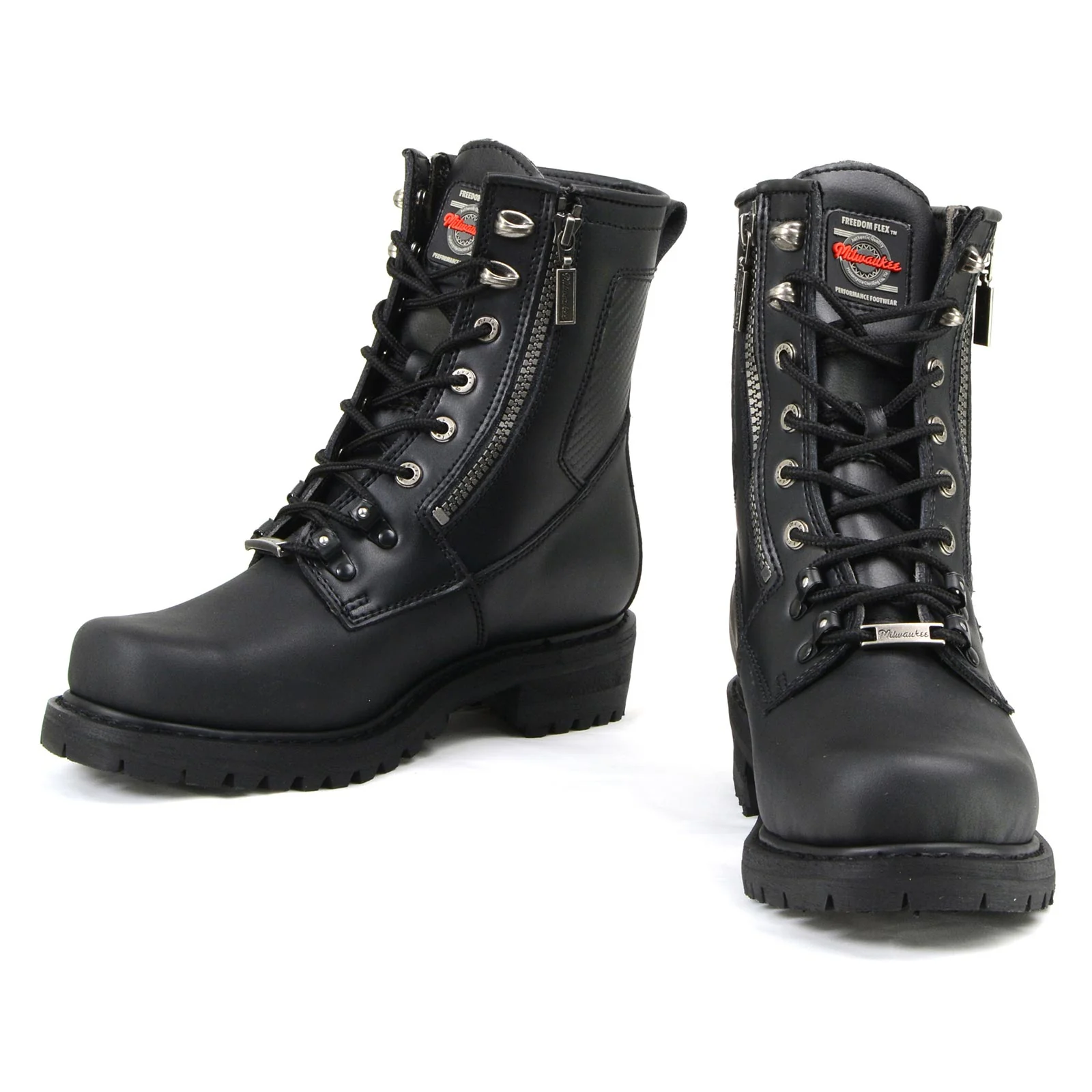Milwaukee Motorcycle Clothing Company MB416 Men's Black Trooper Motorcycle Leather Boots - Image 11
