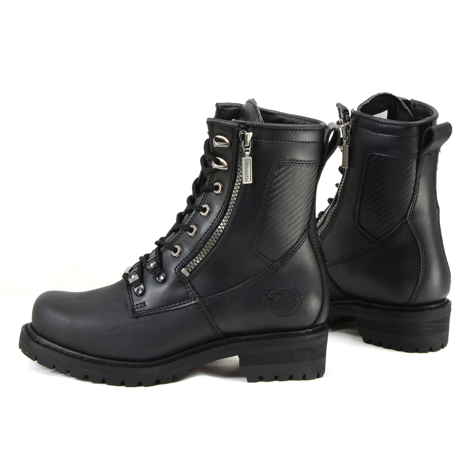 Milwaukee Motorcycle Clothing Company MB416 Men's Black Trooper Motorcycle Leather Boots - Image 19