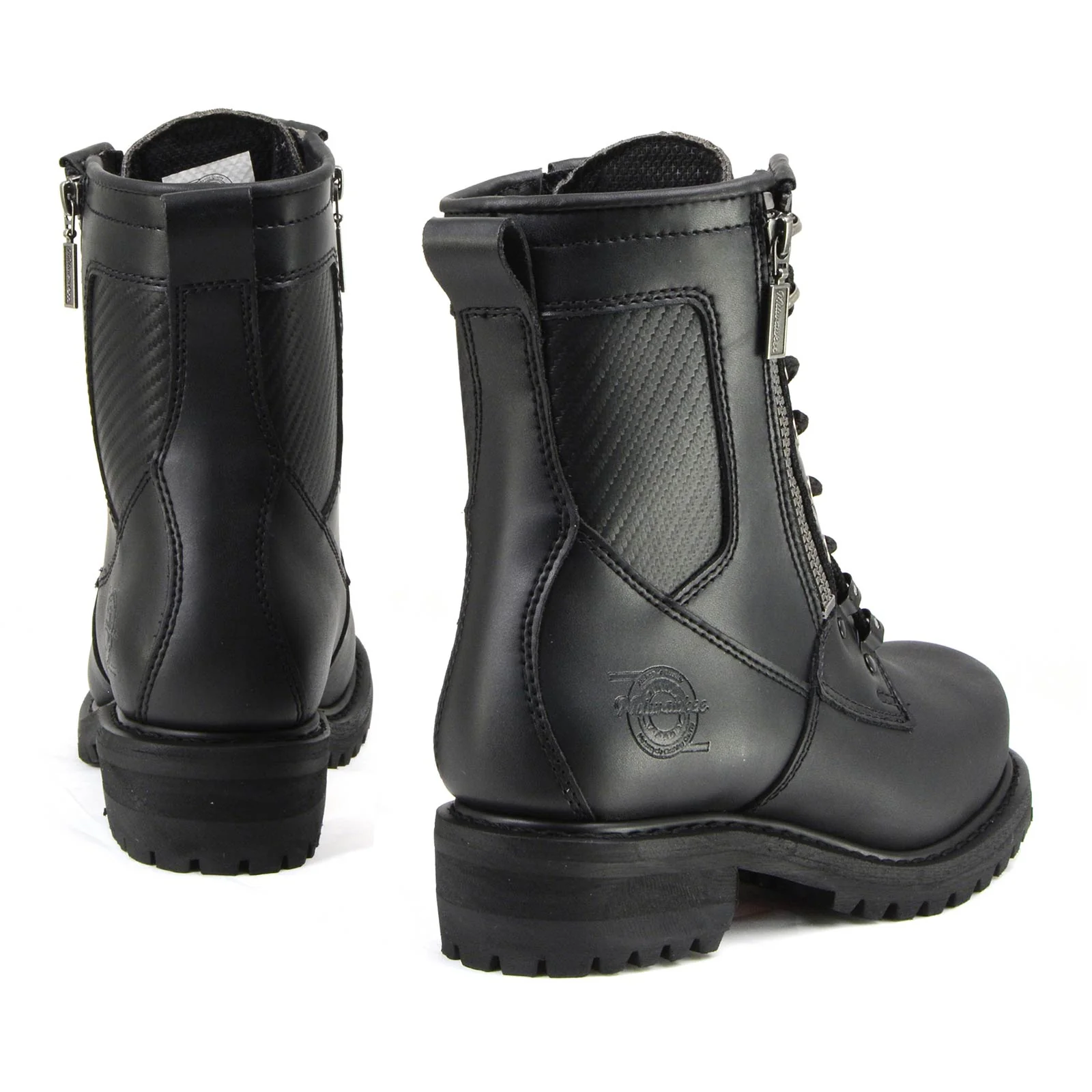 Milwaukee Motorcycle Clothing Company MB416 Men's Black Trooper Motorcycle Leather Boots - Image 23