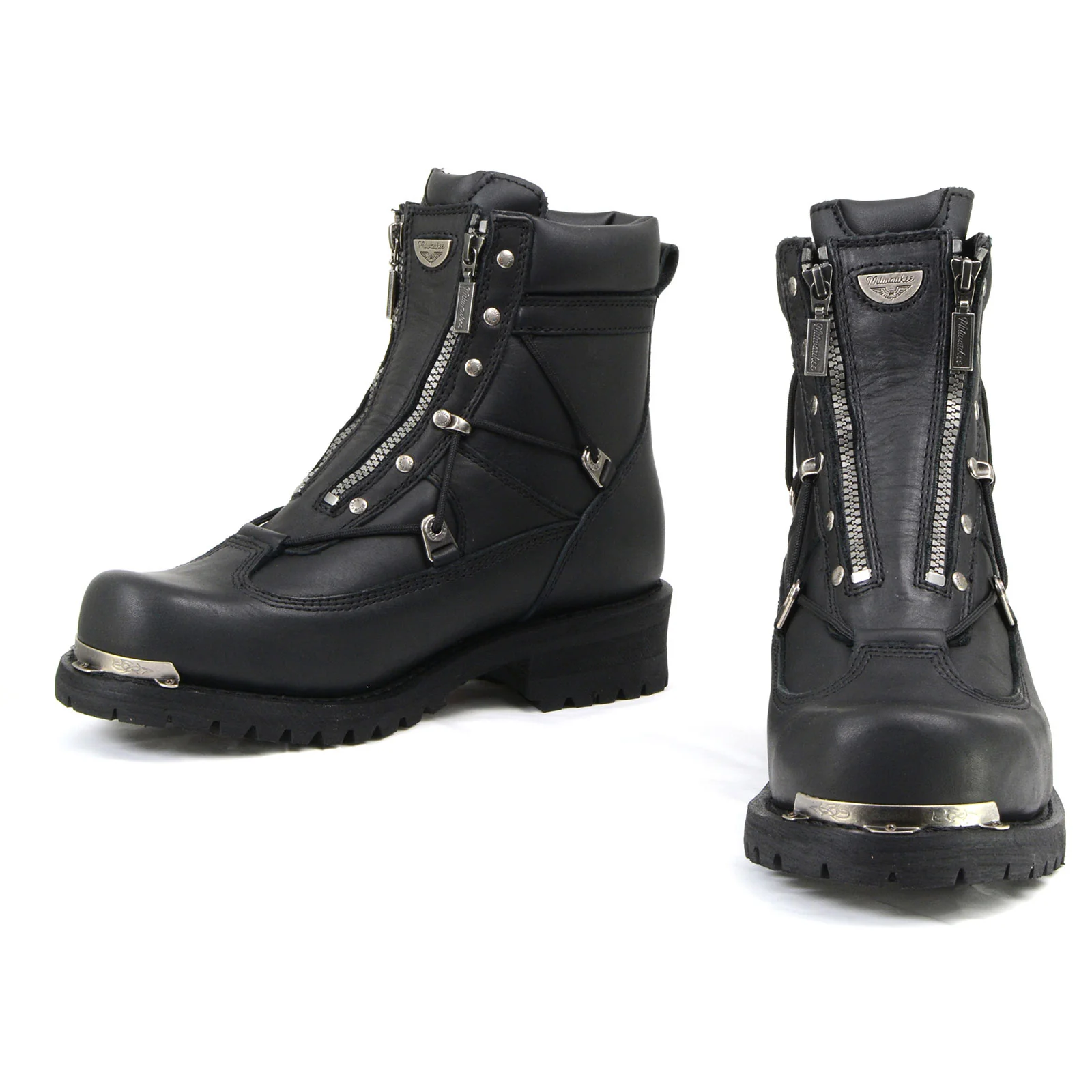 Milwaukee Motorcycle Clothing Company MB440 Men's Black Throttle Motorcycle Leather Boots - Image 15