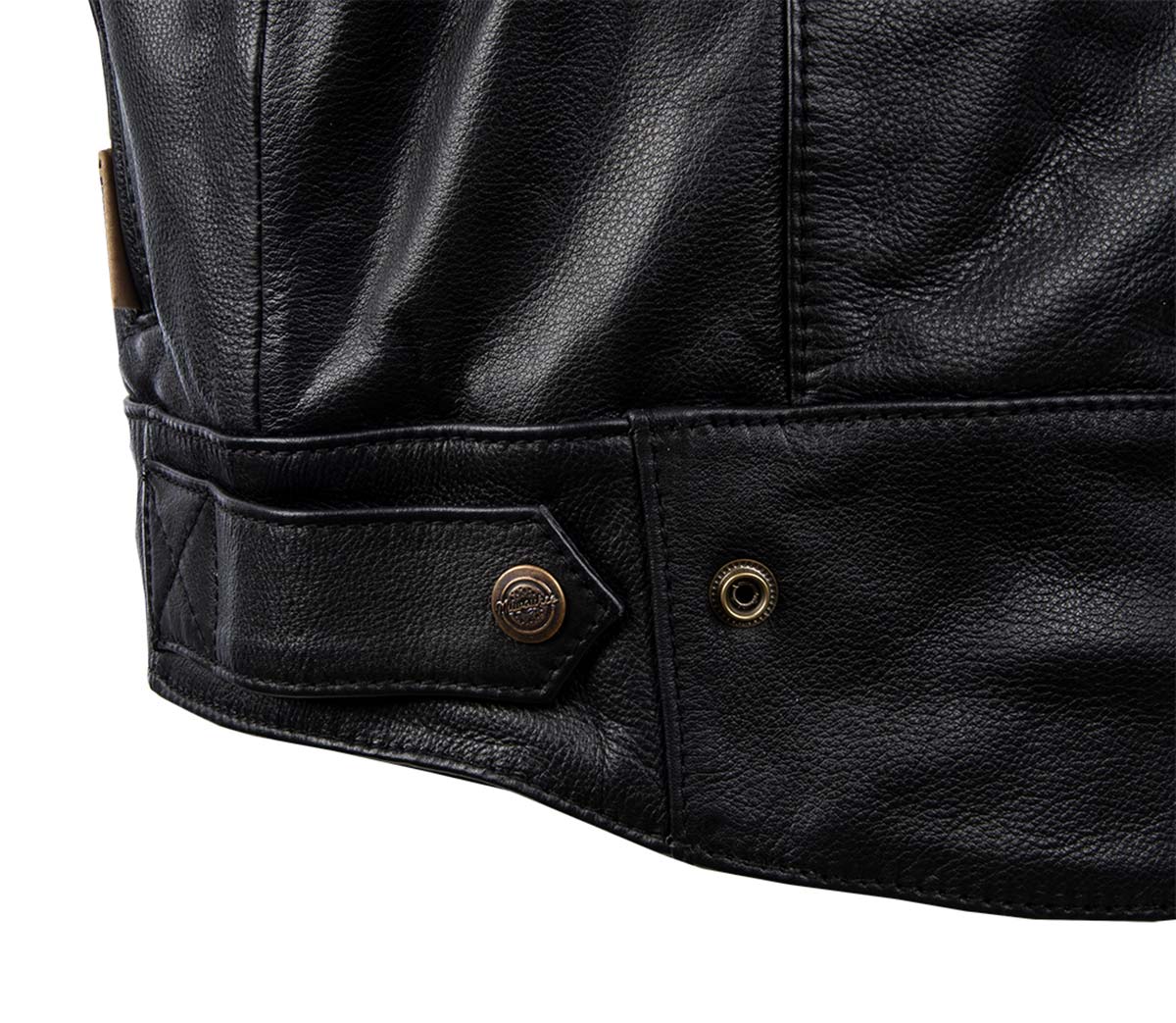 Milwaukee Motorcycle Clothing Company MV3520 Men's Black Leather Ducktail Motorcycle Vest - Image 4