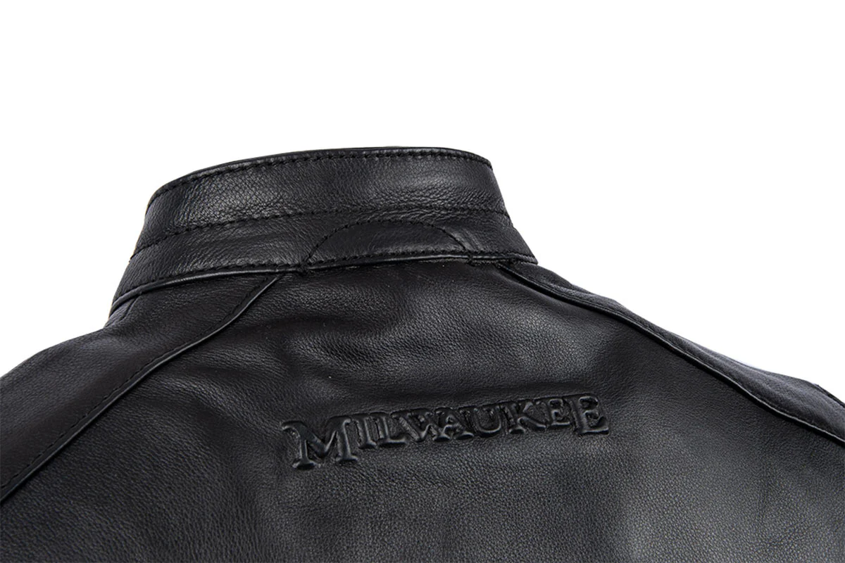 Milwaukee Motorcycle Clothing Company MV3520 Men's Black Leather Ducktail Motorcycle Vest - Image 5