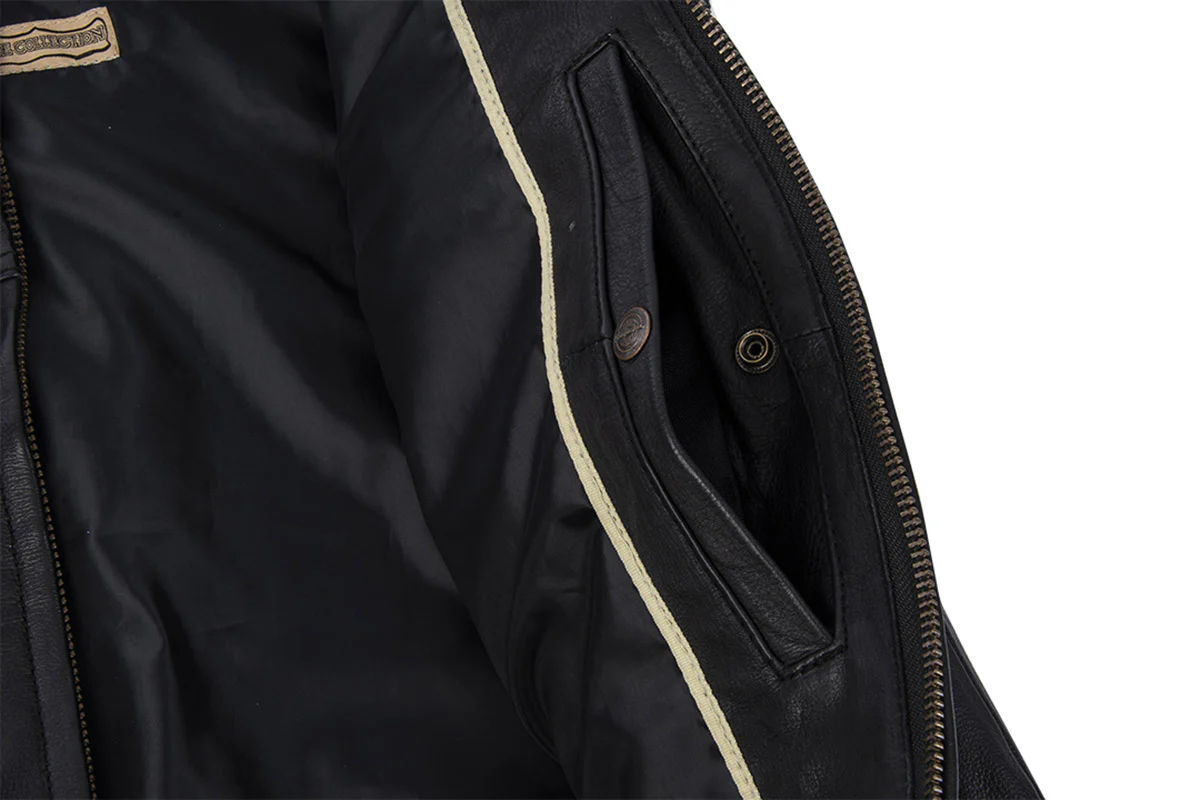 Milwaukee Motorcycle Clothing Company MV3520 Men's Black Leather Ducktail Motorcycle Vest - Image 6
