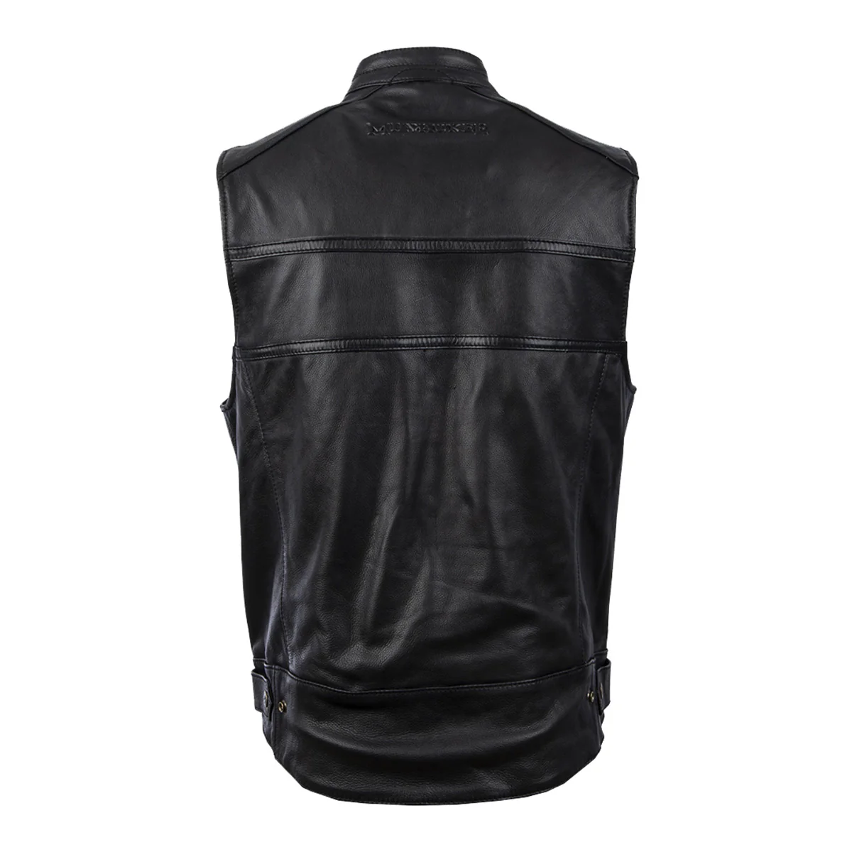 Milwaukee Motorcycle Clothing Company MV3520 Men's Black Leather Ducktail Motorcycle Vest - Image 7