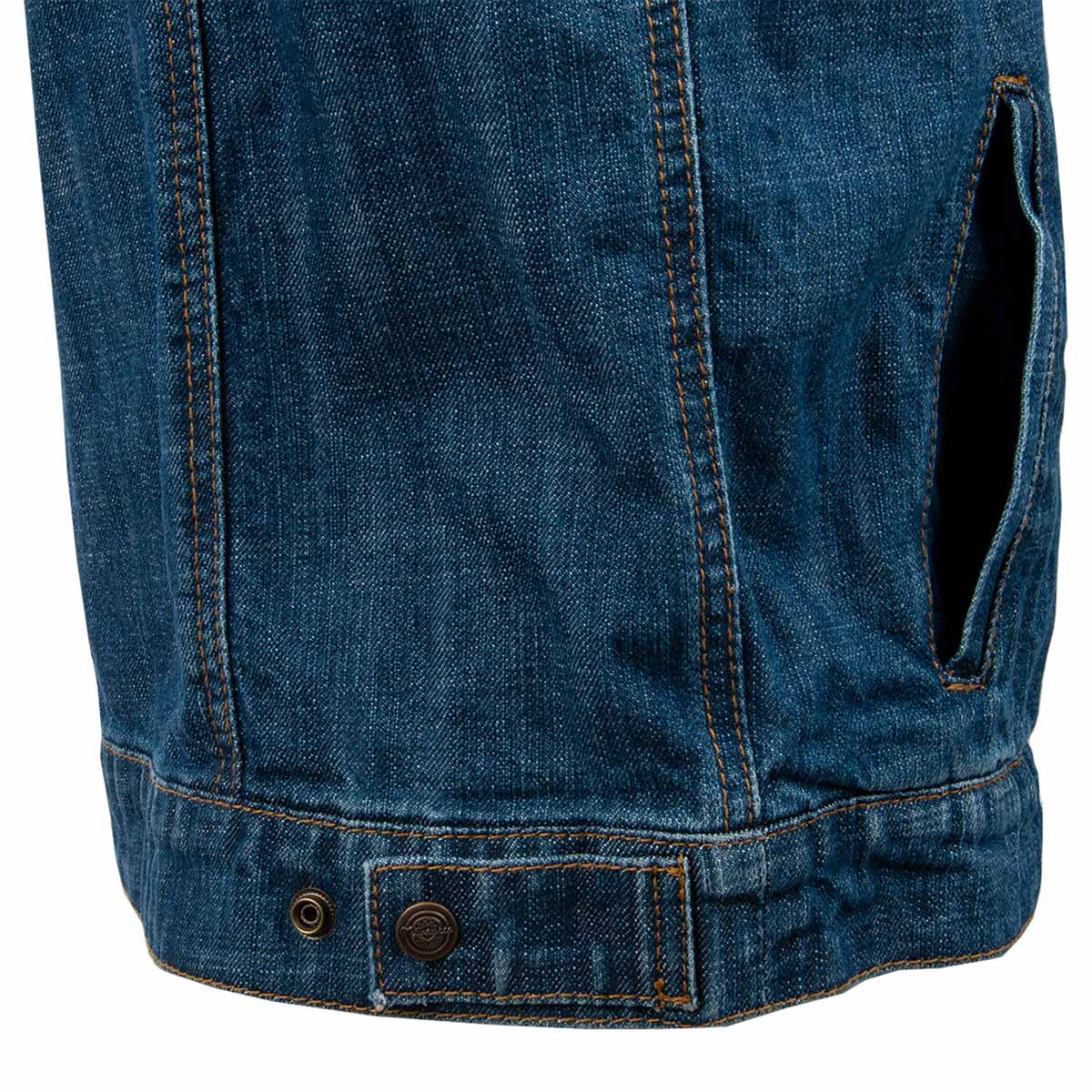 Milwaukee Motorcycle Clothing Company MV3850 Men's Blue Denim Stone Washed Motorcycle Vest - Image 4