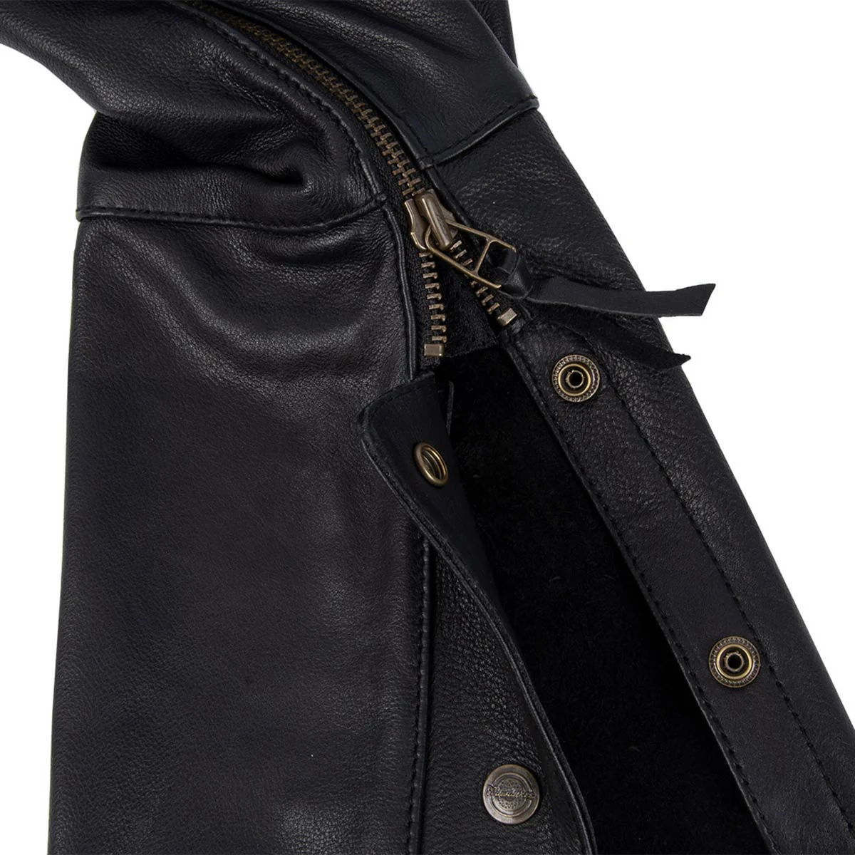 Milwaukee Motorcycle Clothing Company MV8020 Men's Black Leather Motorcycle Chaps with Gusset Thigh - Image 4