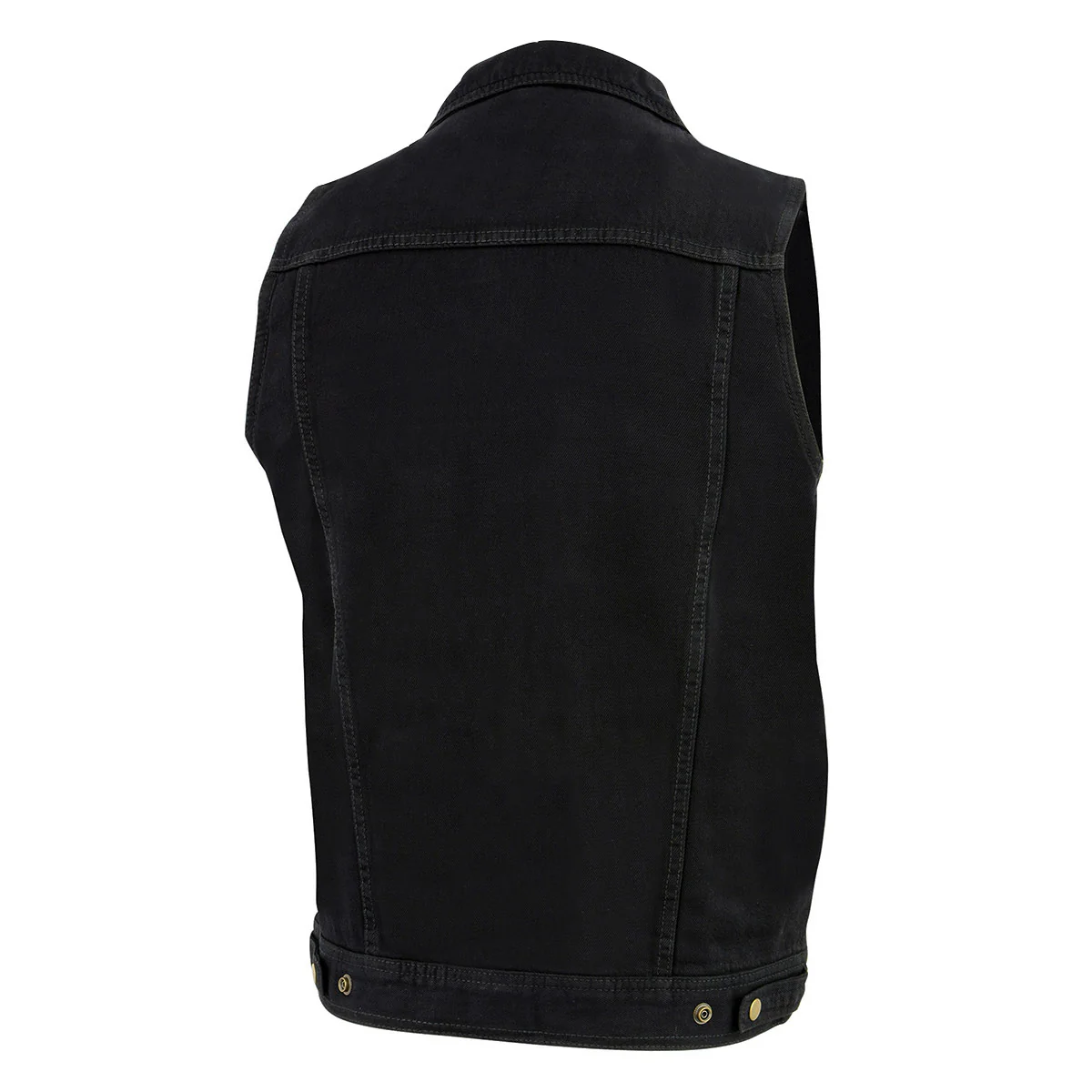 Milwaukee Leather DM1331 Men's Black Denim Motorcycle Biker Riders Vest w/ Shirt Style Collar - Image 11