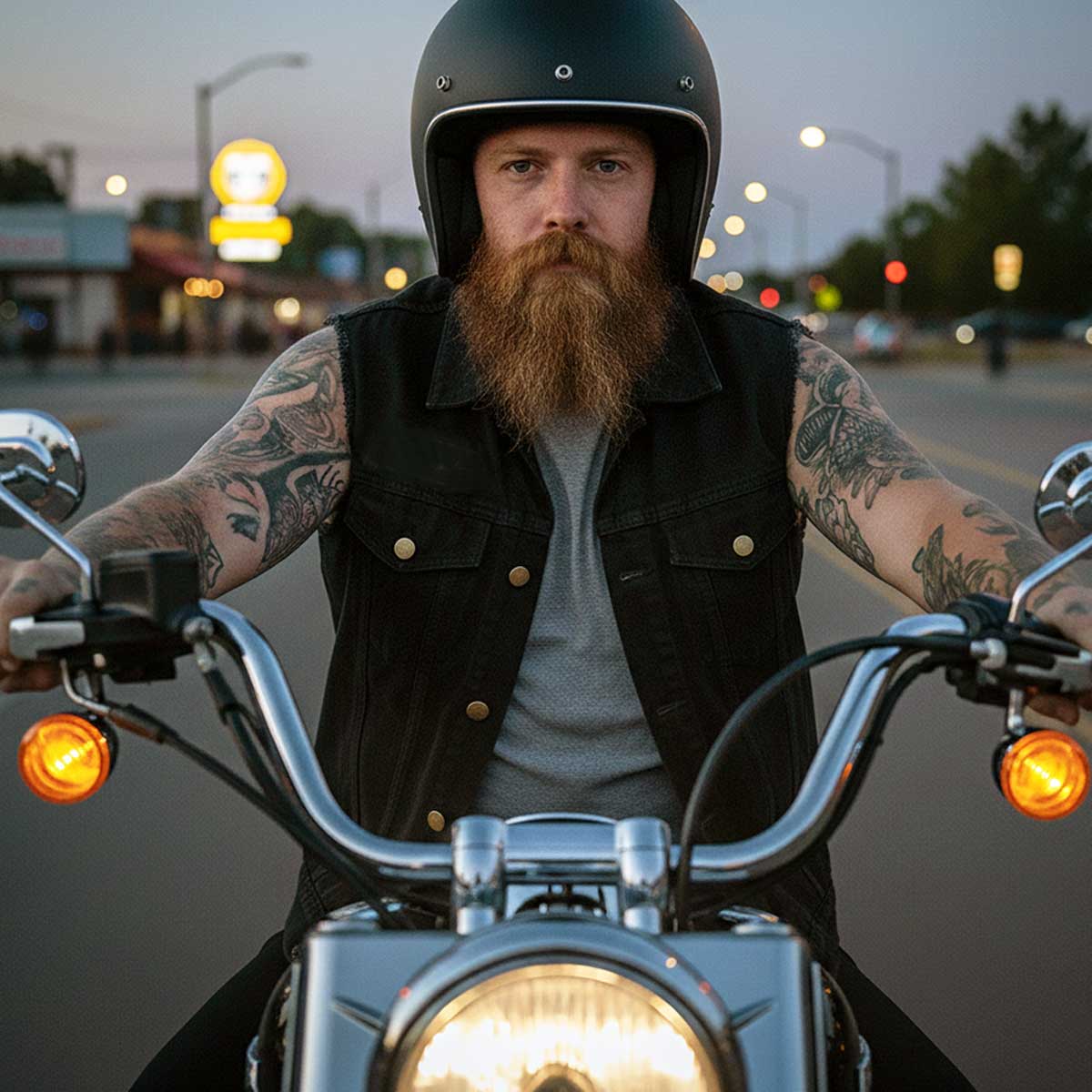 Milwaukee Leather DM1331 Men's Black Denim Motorcycle Biker Riders Vest w/ Shirt Style Collar - Image 2