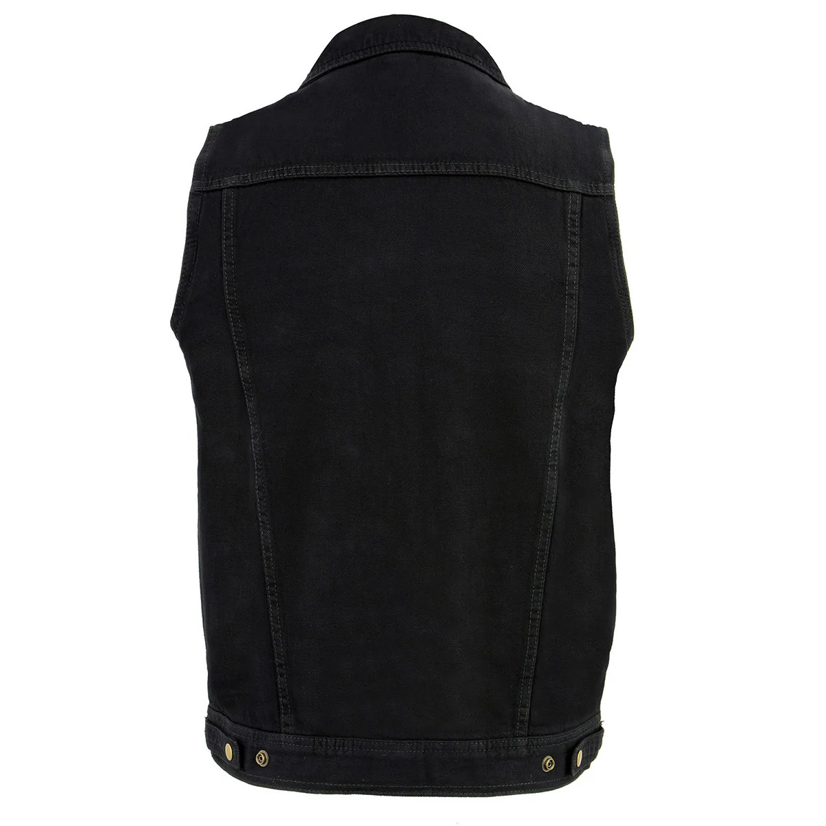 Milwaukee Leather DM1331 Men's Black Denim Motorcycle Biker Riders Vest w/ Shirt Style Collar - Image 8