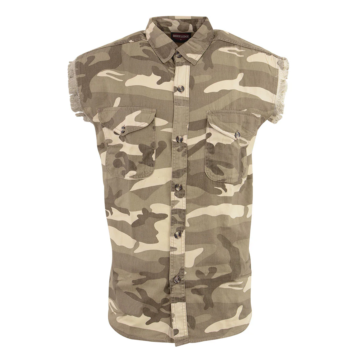 Milwaukee Leather DM4009 Men's Sand Lightweight Denim Shirt with with Frayed Cut Off Sleeveless Look - Image 5