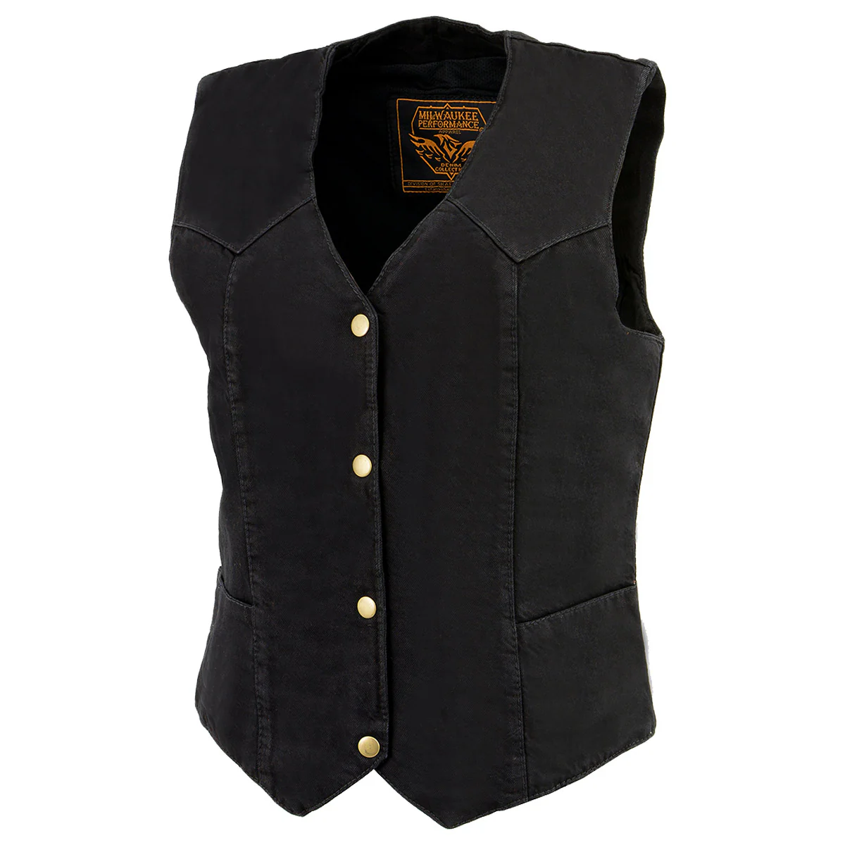 Milwaukee Leather MDL4000 Women's Black Denim 4-Snap Button Closure Motorcycle Rider Vest - Image 5