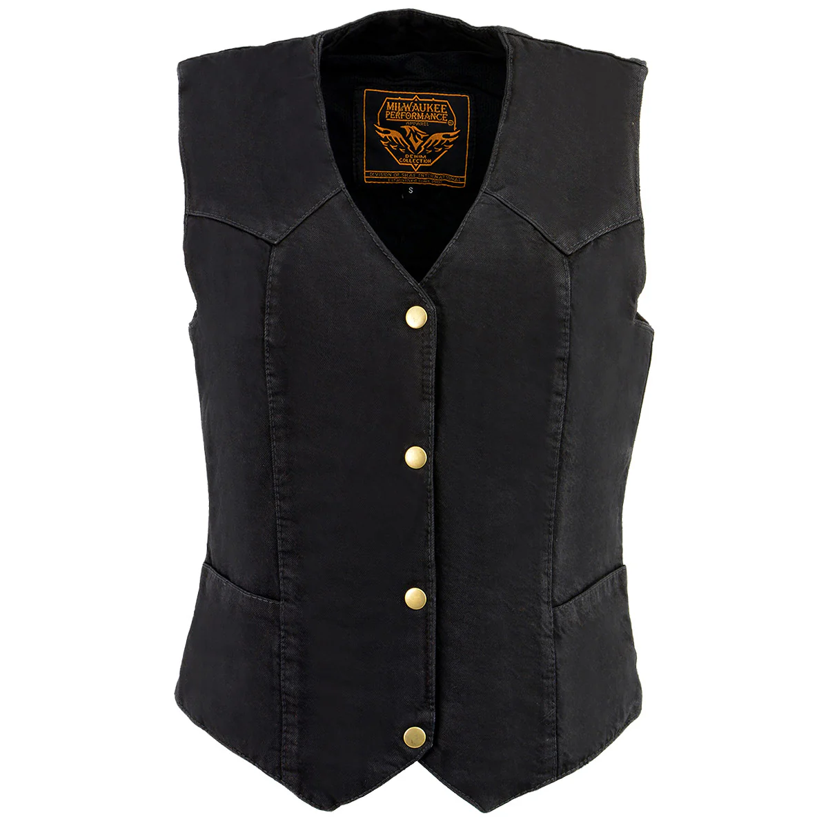 Milwaukee Leather MDL4000 Women's Black Denim 4-Snap Button Closure Motorcycle Rider Vest - Image 7