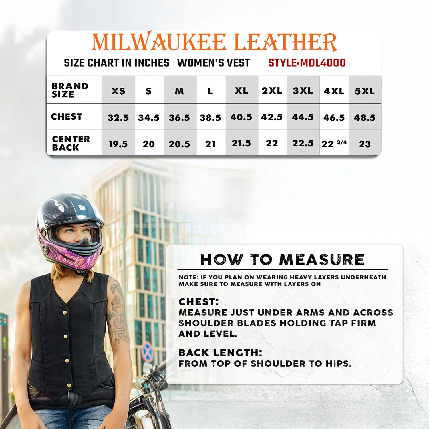 Milwaukee Leather MDL4000 Women's Blue Plain Side 4 Snap Front Denim Vest - Image 3