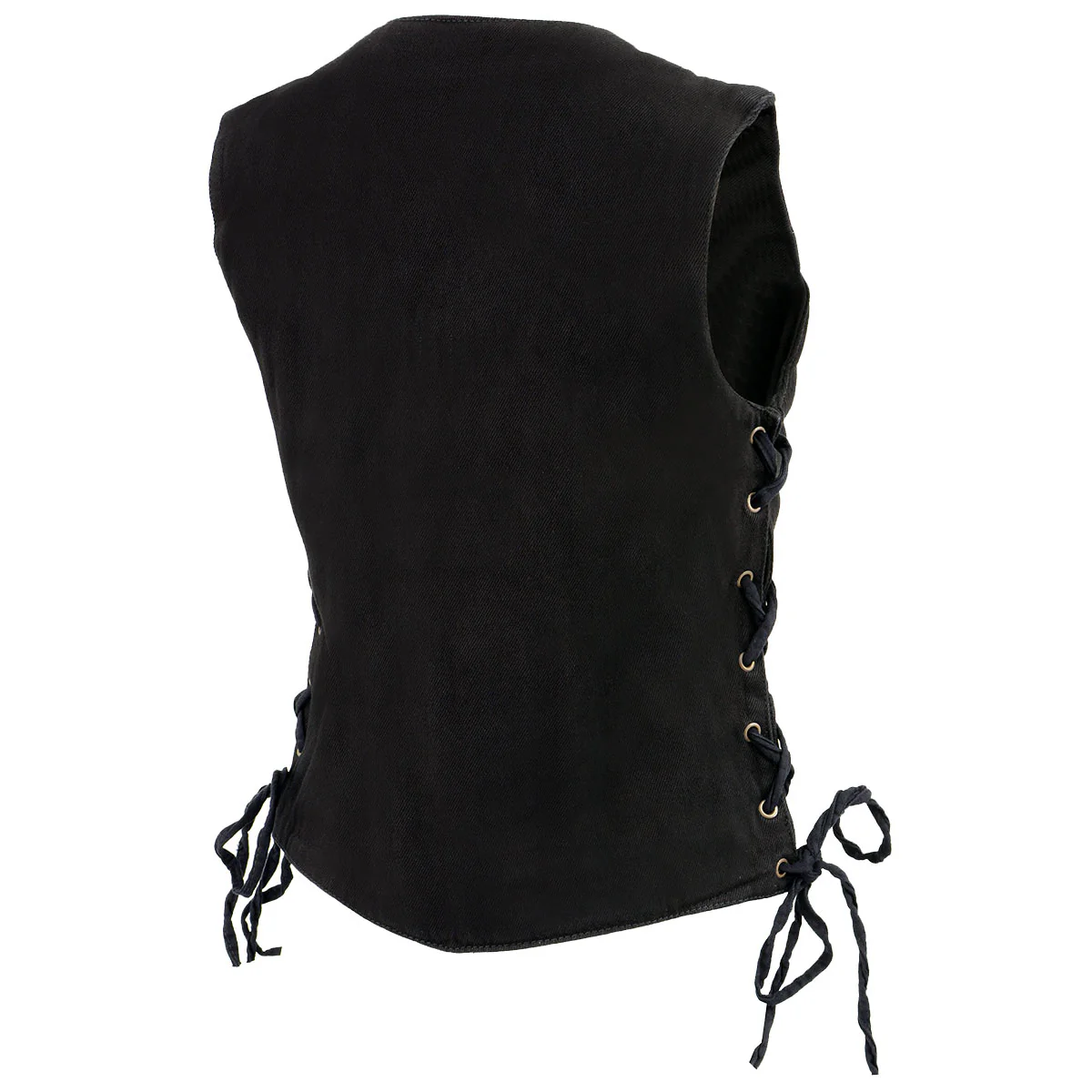 Milwaukee Leather MDL4001 Women's Black Denim Motorcycle Vest with Side Lace and 4 Snap Front - Image 6