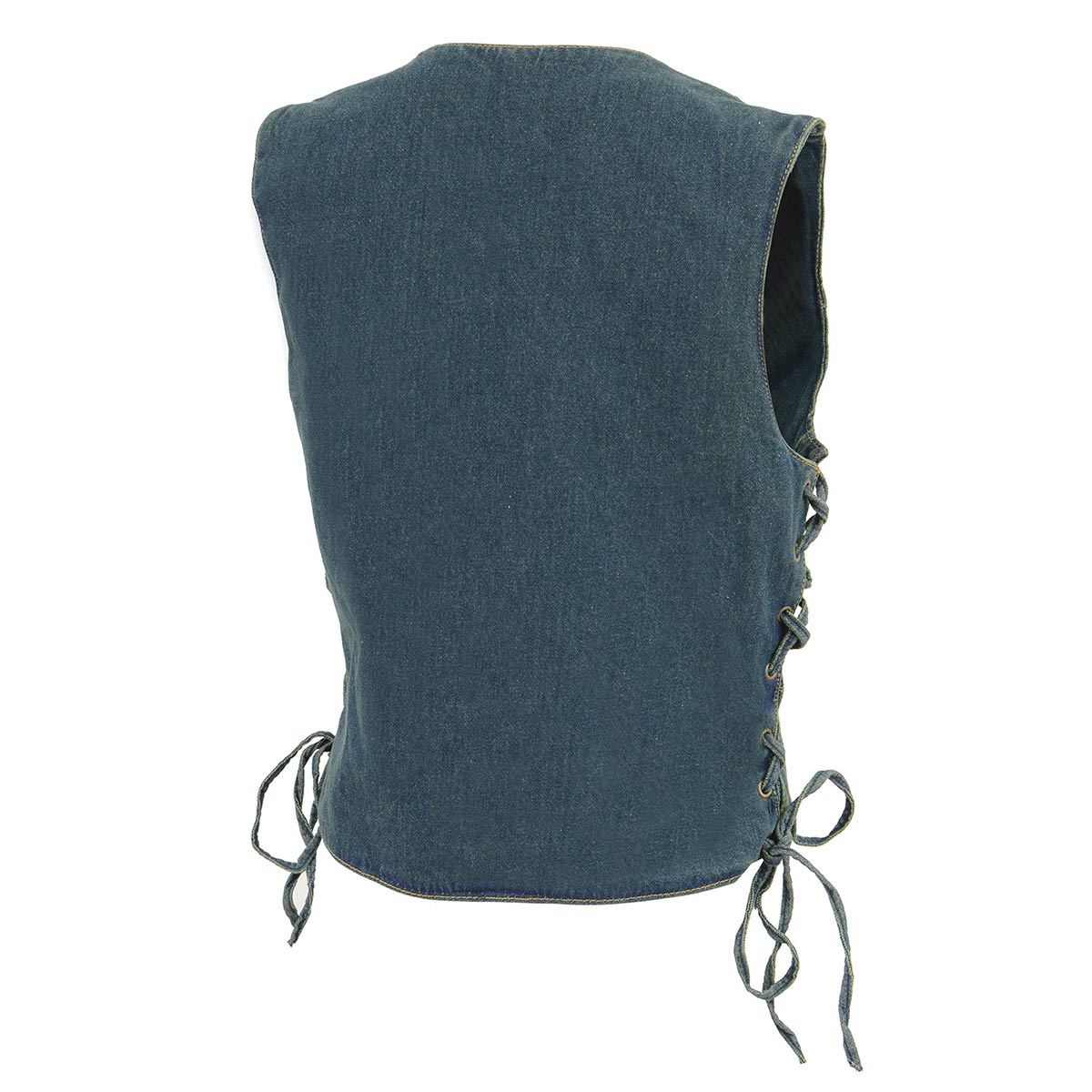 Milwaukee Leather MDL4001 Women's Blue Side Lace 4 Snap Front Denim Vest - Image 6