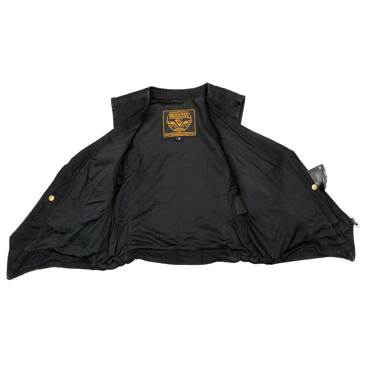 Milwaukee Leather MDL4010 Women's Black Zipper Front Denim Vest with Side Stretch - Image 4