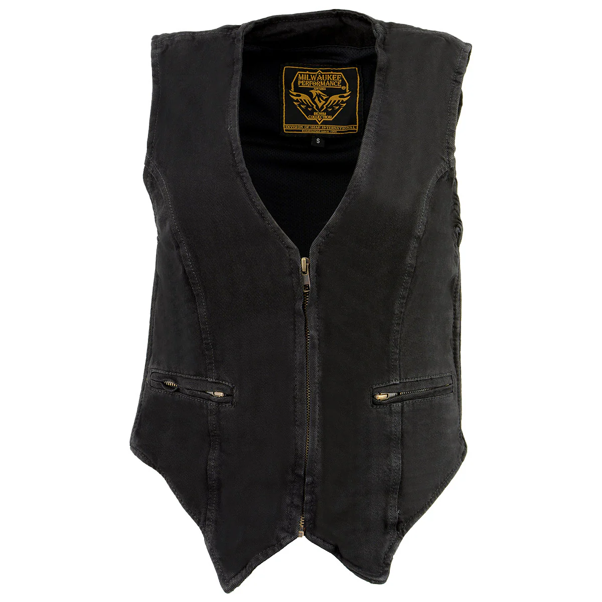 Milwaukee Leather MDL4010 Women's Black Zipper Front Denim Vest with Side Stretch - Image 7