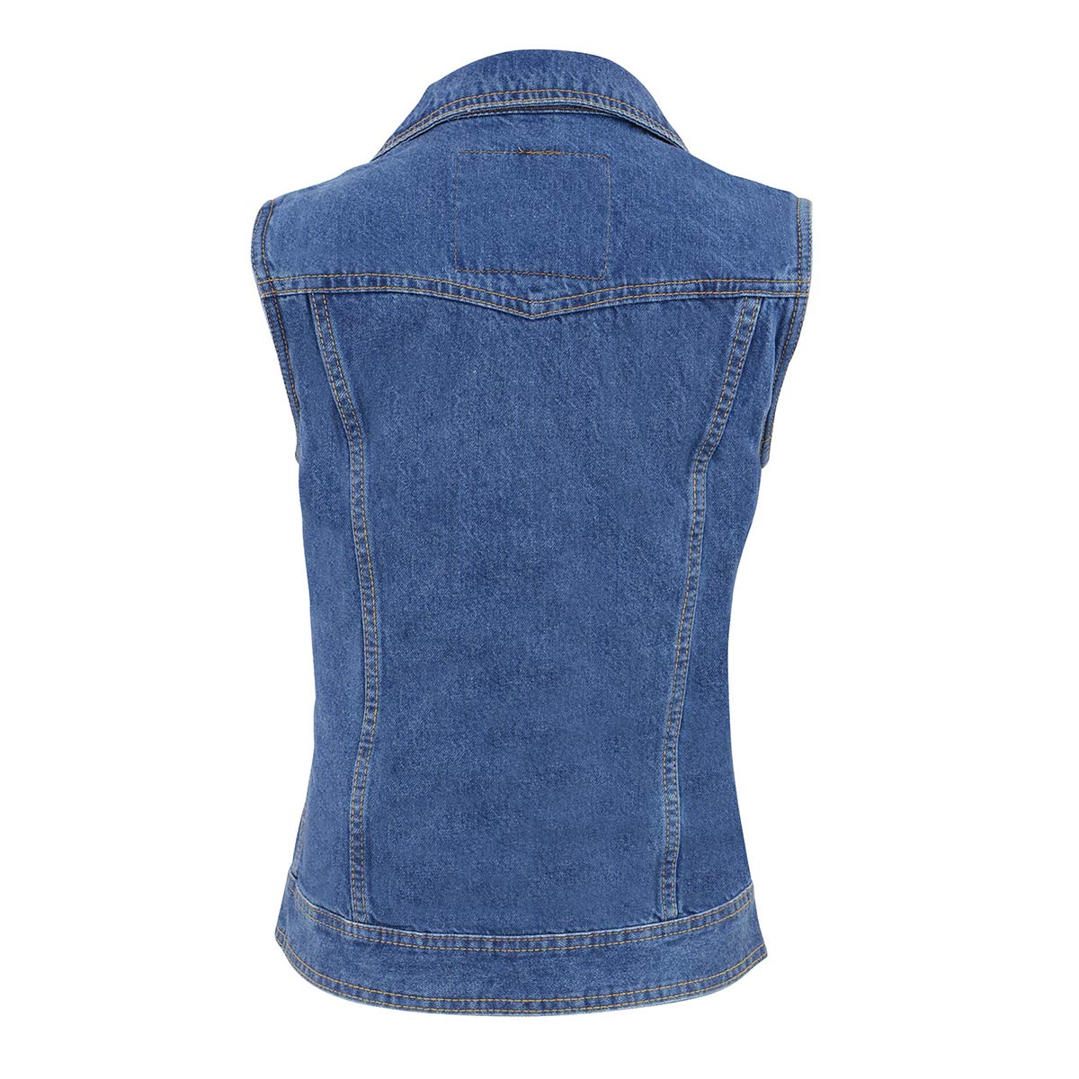 Milwaukee Leather MDL4030 Women's Blue Denim Zipper Front Motorcycle Vest with Studded Spikes - Image 2