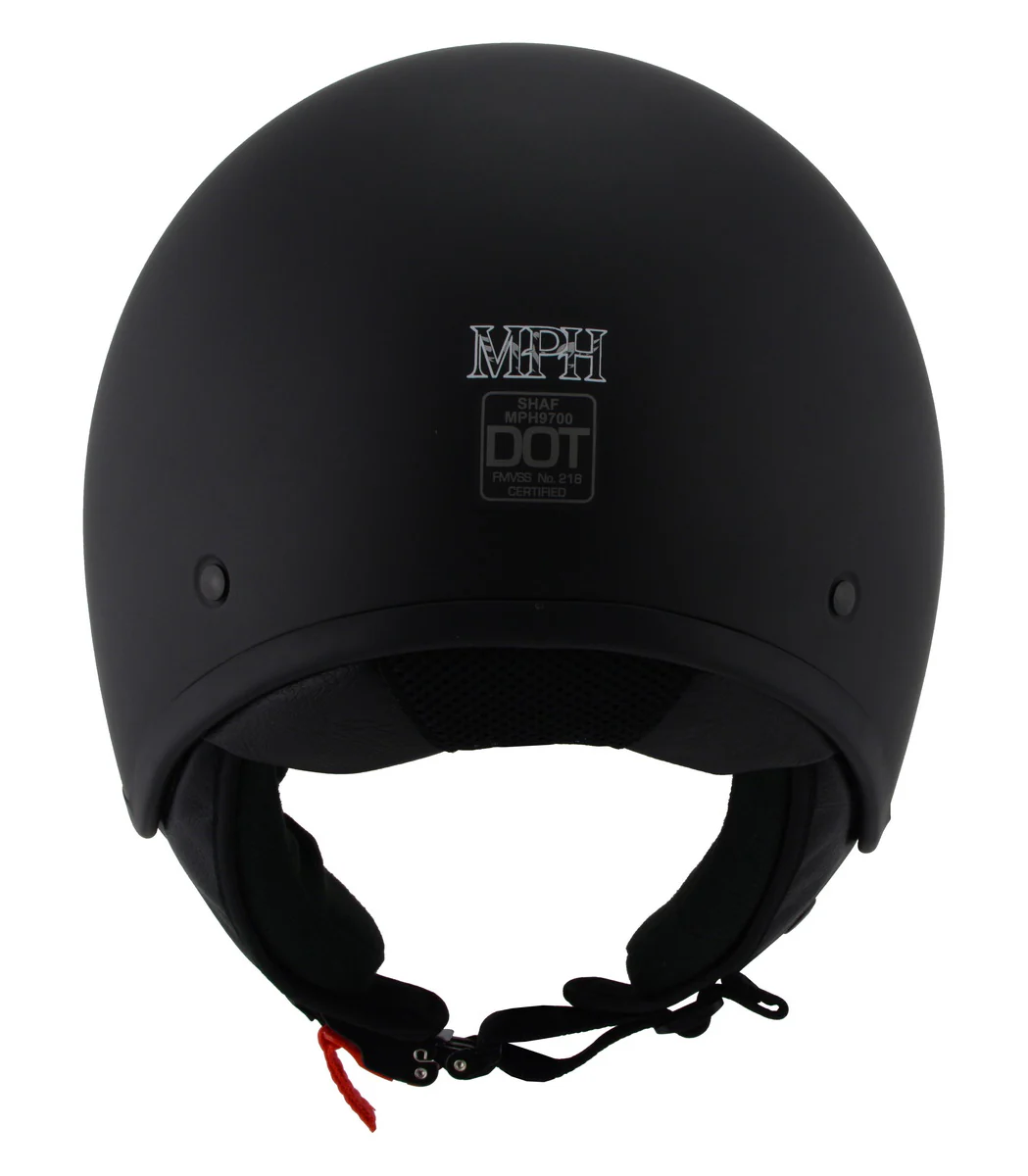 Milwaukee Performance Helmets MPH9700DOT Accelerator 3 /4 Open Face Matte Black Helmet - Image 3