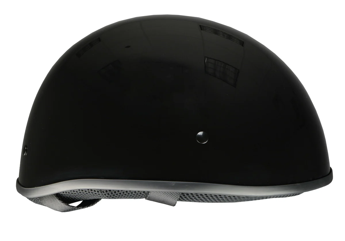 Milwaukee Helmets Bare Bones Glossy Black Half Motorcycle Helmet DOT Approved MPH9711DOT - Image 11