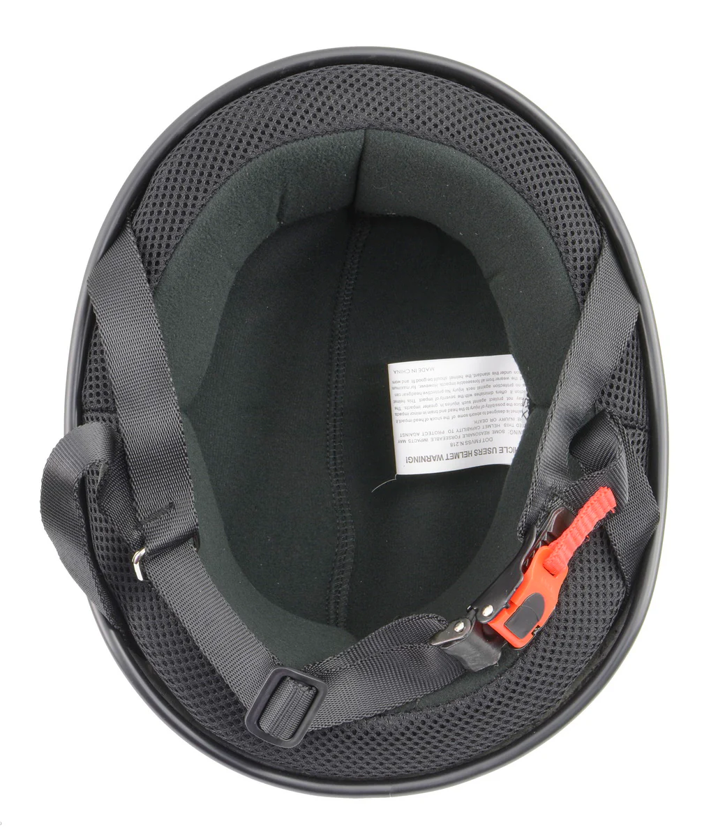 Milwaukee Helmets Bare Bones Glossy Black Half Motorcycle Helmet DOT Approved MPH9711DOT - Image 4