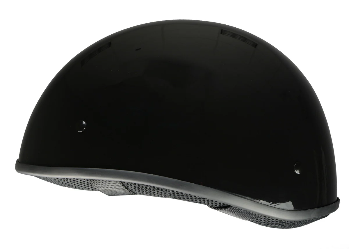 Milwaukee Helmets Bare Bones Glossy Black Half Motorcycle Helmet DOT Approved MPH9711DOT - Image 7
