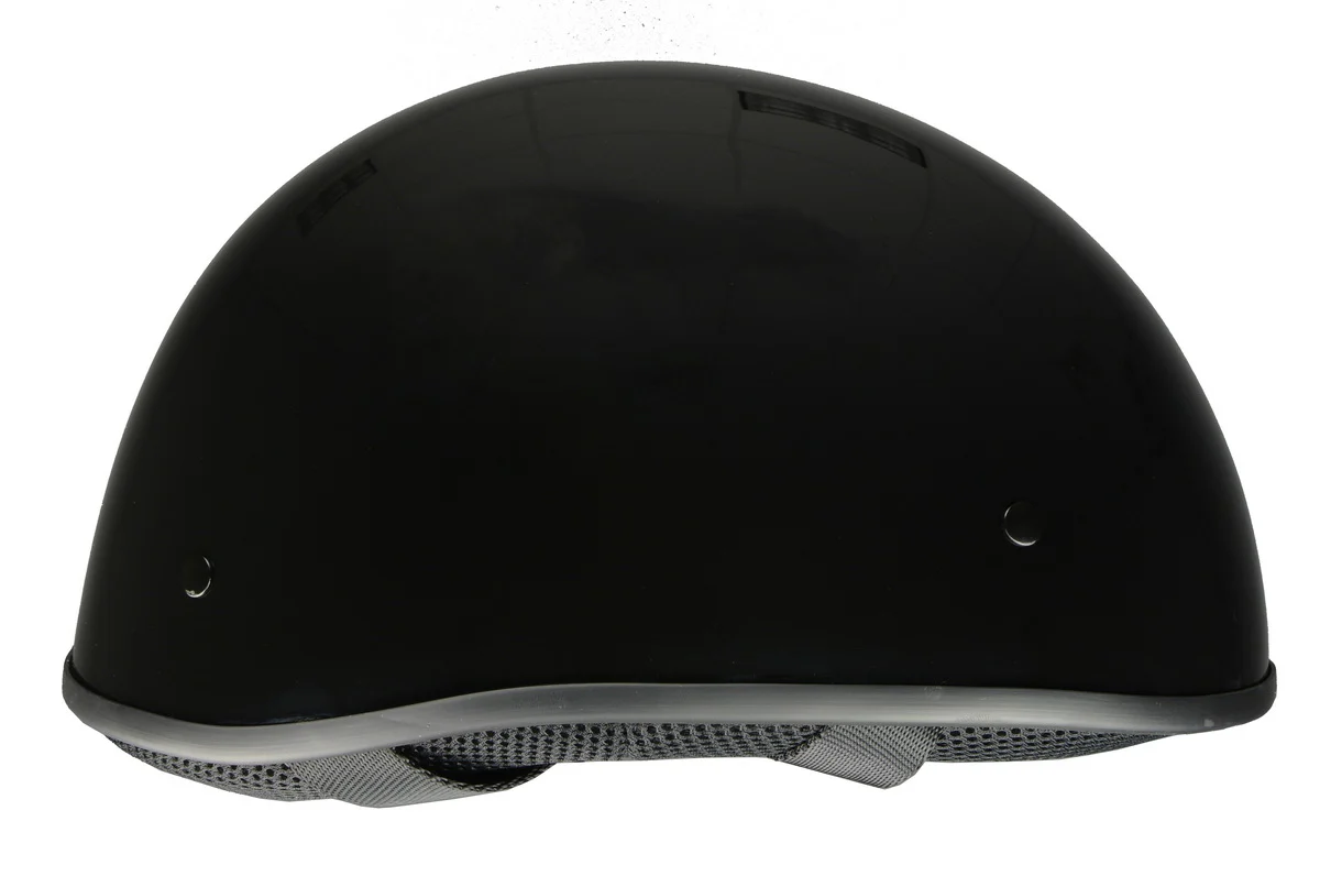 Milwaukee Helmets Bare Bones Glossy Black Half Motorcycle Helmet DOT Approved MPH9711DOT - Image 9